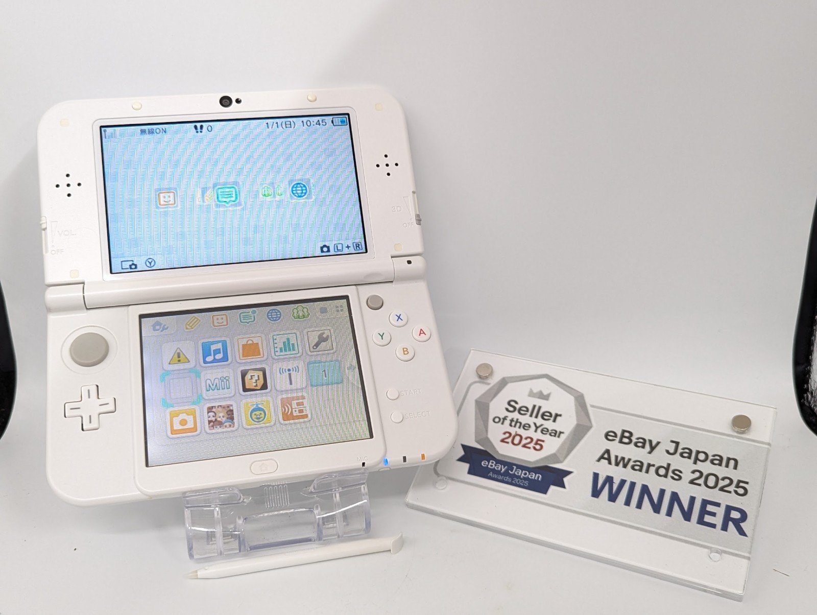 B1472 Nintendo new 3DS LL XL console Pearl White Japan w/pen fx