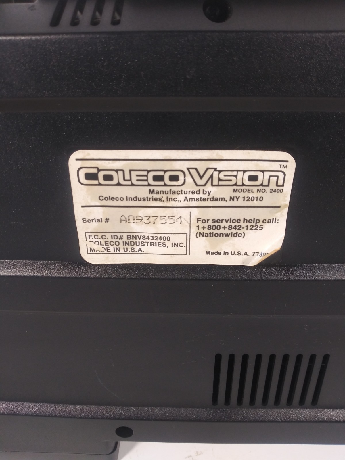 Vtg ColecoVision Video Game Console Power Adapter AV Cable Controllers Untested