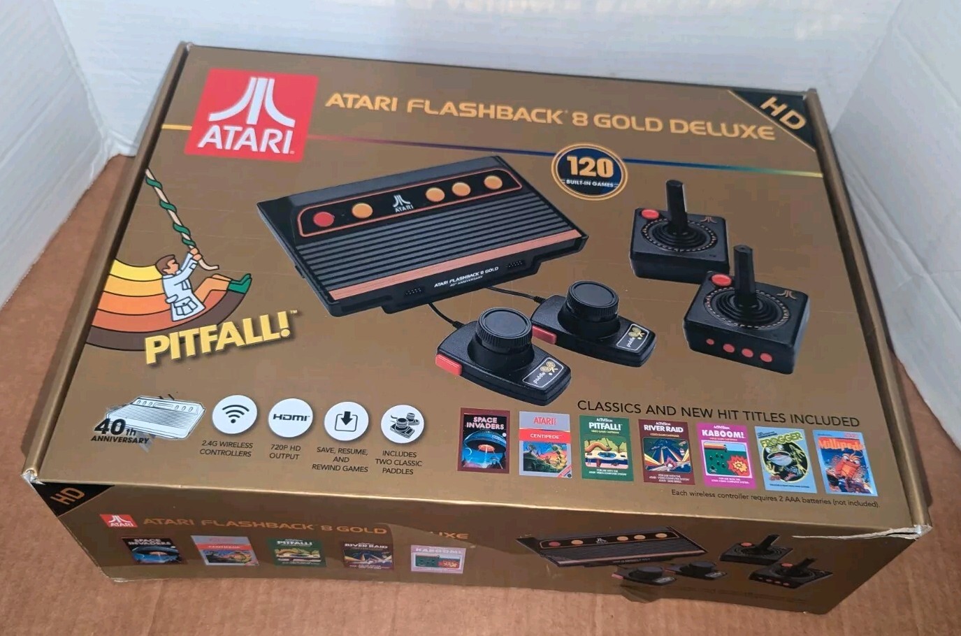 Atari Flashback 8 Gold Deluxe 40th Anniversary Edition Wireless Controllers NEW