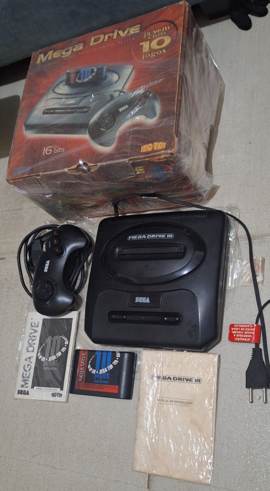 tec toy CIB mega drive 3 with cart sega top ten