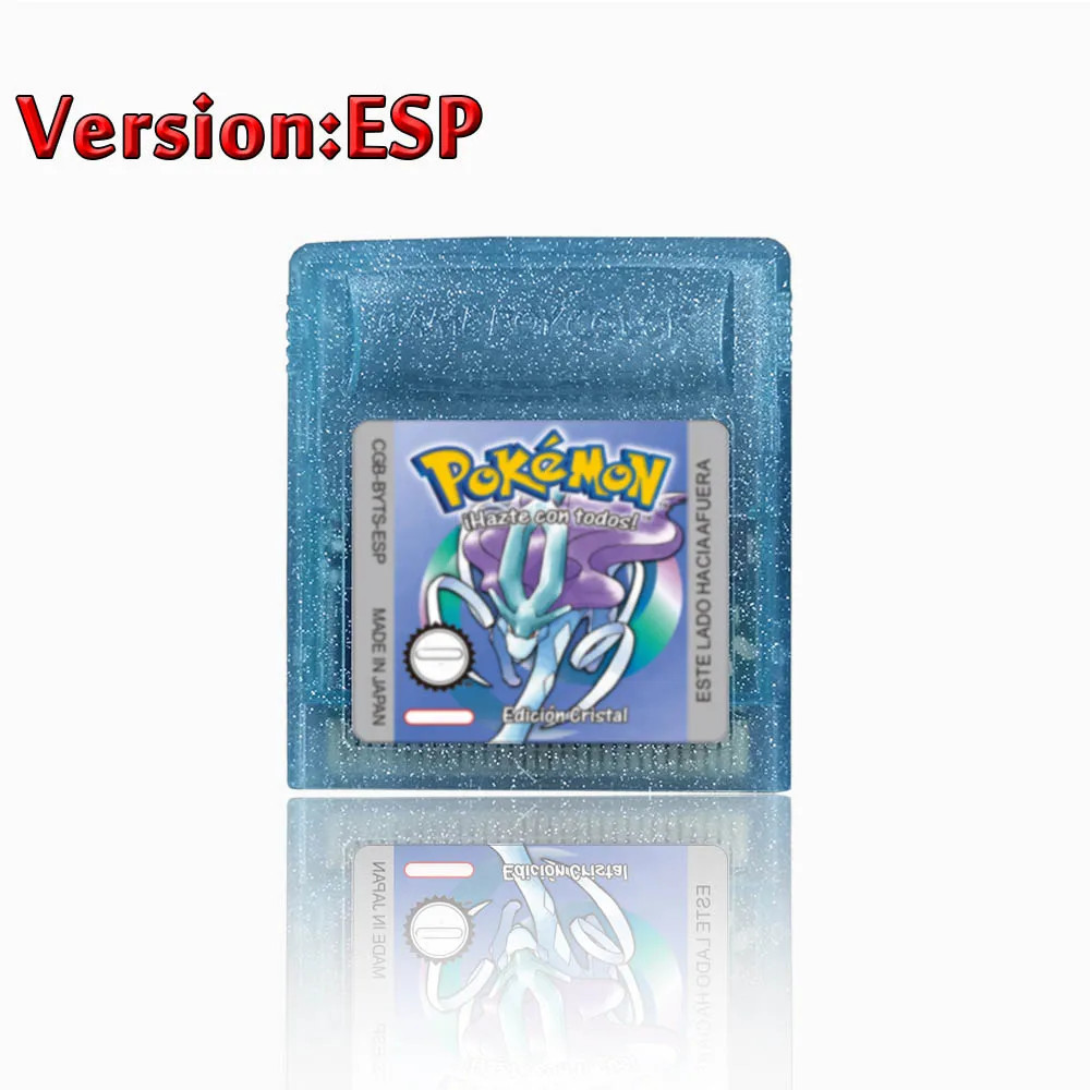 Low-Power Consumption 5 Languages Version Pokemon GBC Game Red/Crystal/Blue/Yell