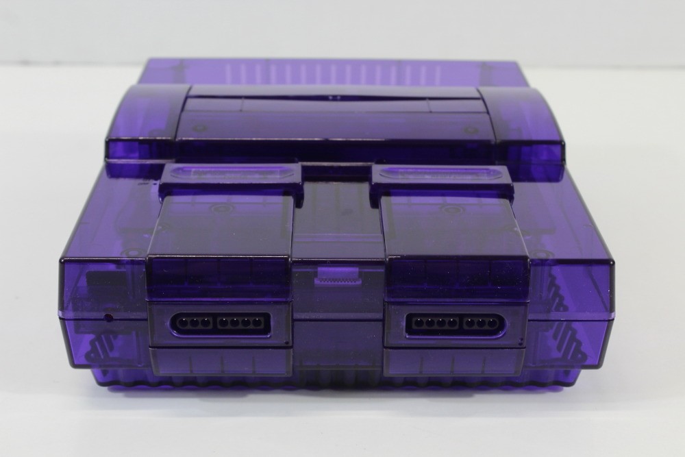 Super Nintendo Clear Purple Console SNES SFC Converted AC S-Video HDMI Adapter 2