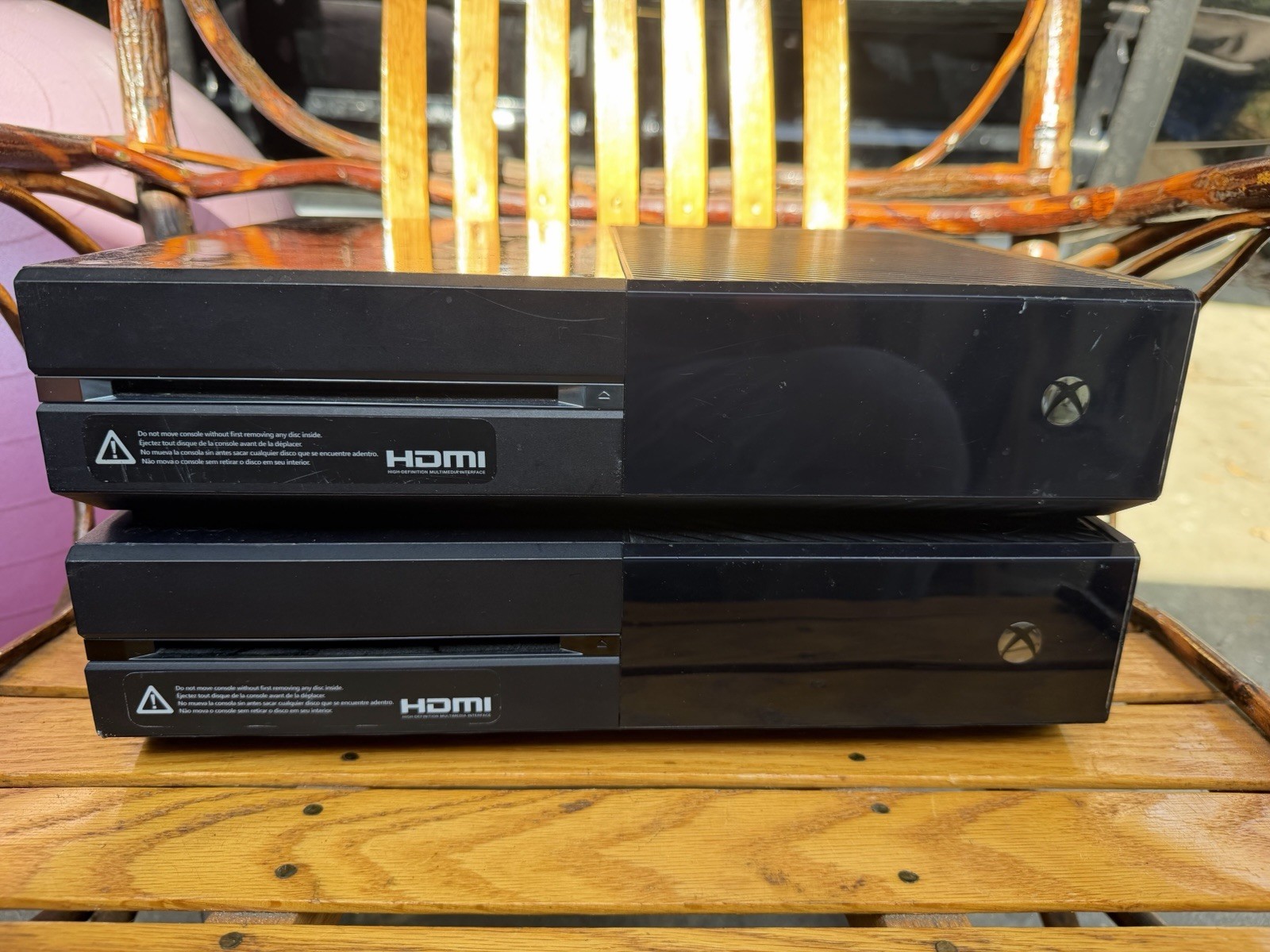 Xbox One Console 1TB 1540 Black Lot 2 Units Both Power ON *UNTESTED