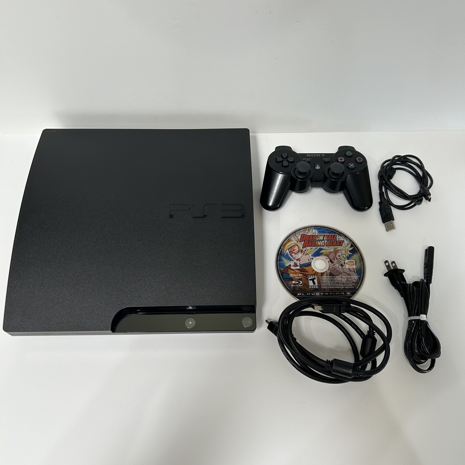 PlayStation 3 PS3 Slim Console Bundle, Fully Tested, with controller and cables