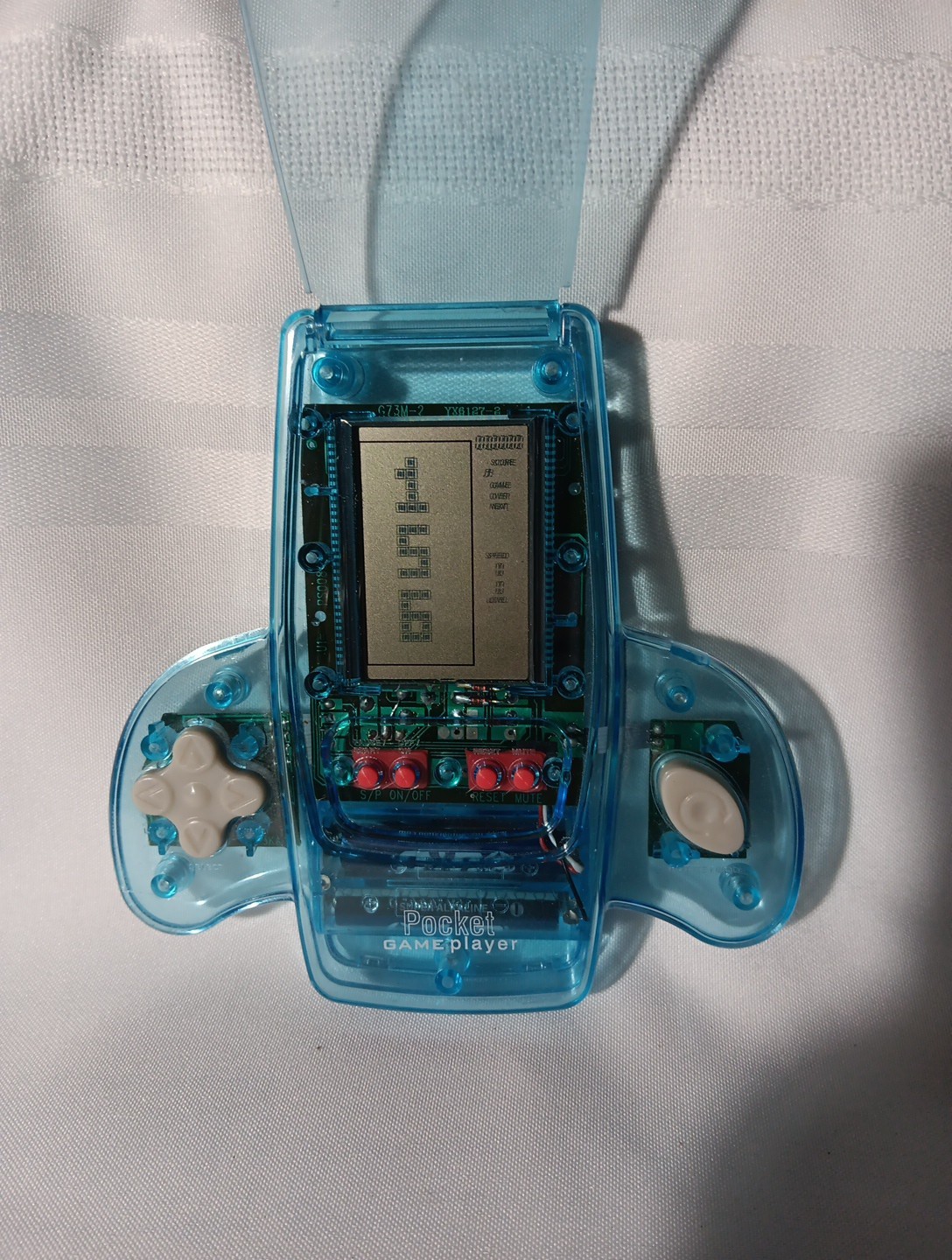 90s Y2k Clear Pocket Game Player w/ Clear Blue Case/super Clean TESTED Works!