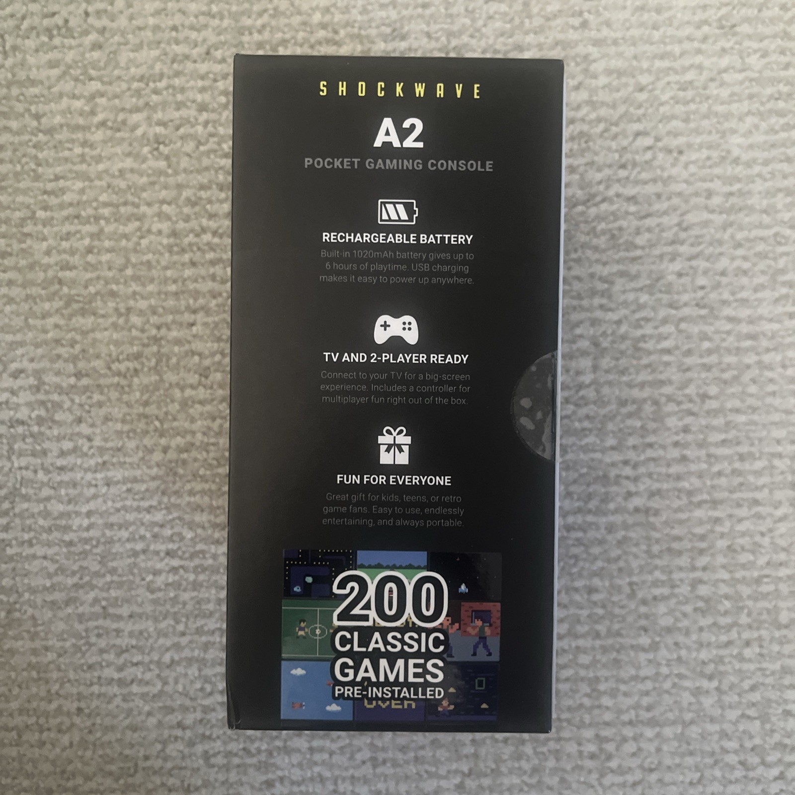 A2 Pocket Gaming Console with 200 Classic Games- OPEN BOX.