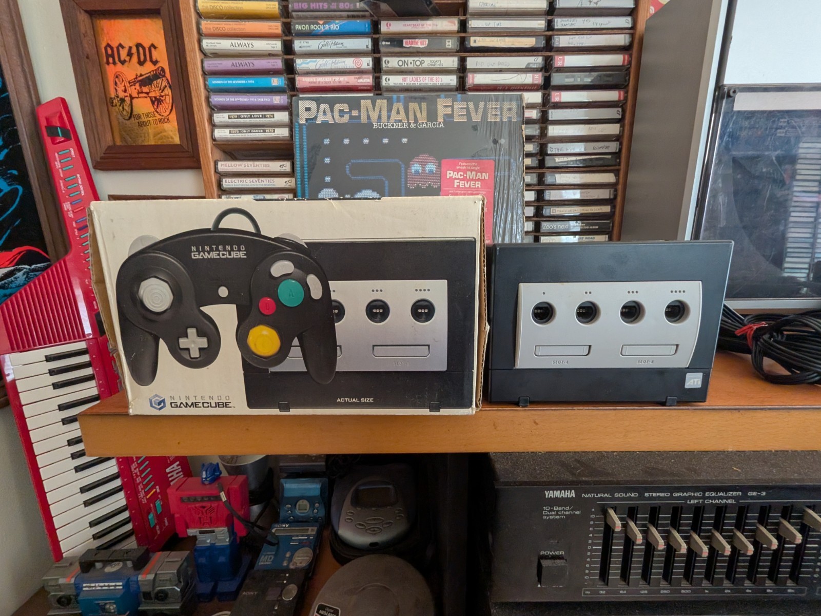 Nintendo GameCube Black DOL-001 Console System With Box. Tested Works
