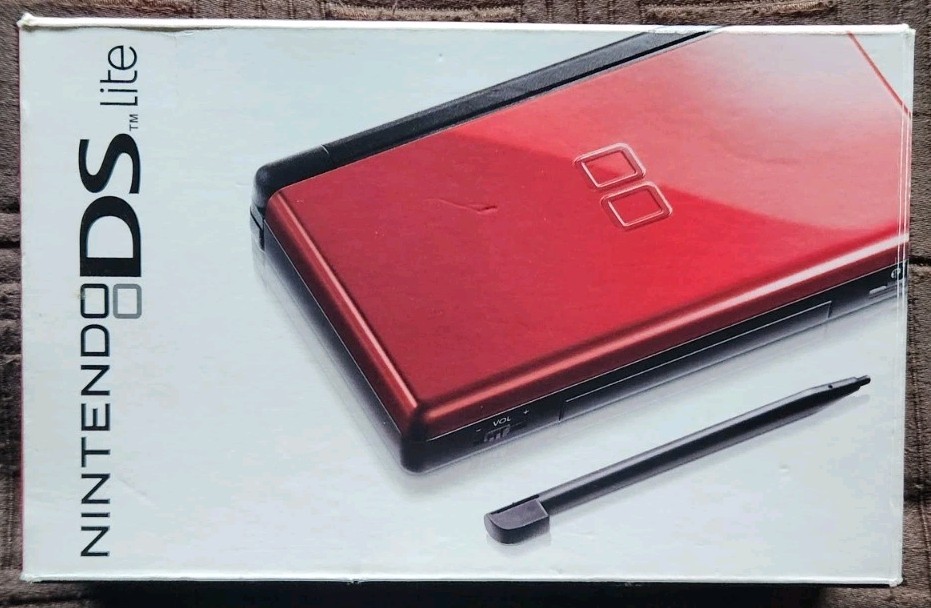 Nintendo DS Lite Crimson Handheld System Red/Black Console & Outer Box Only