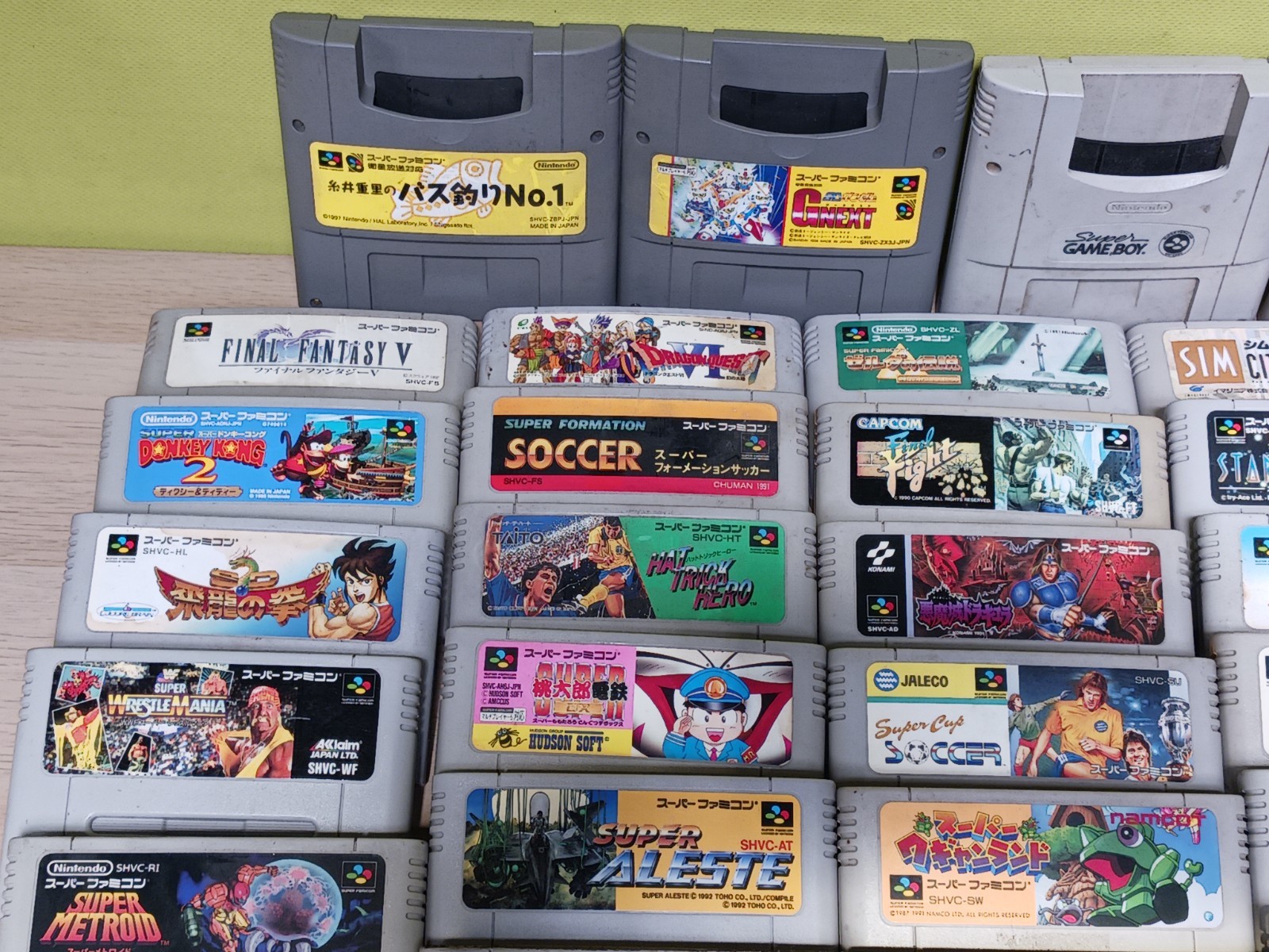 Nintendo Super Famicom Game Cartridge Lot of 45 Junk Untested For Parts Japan