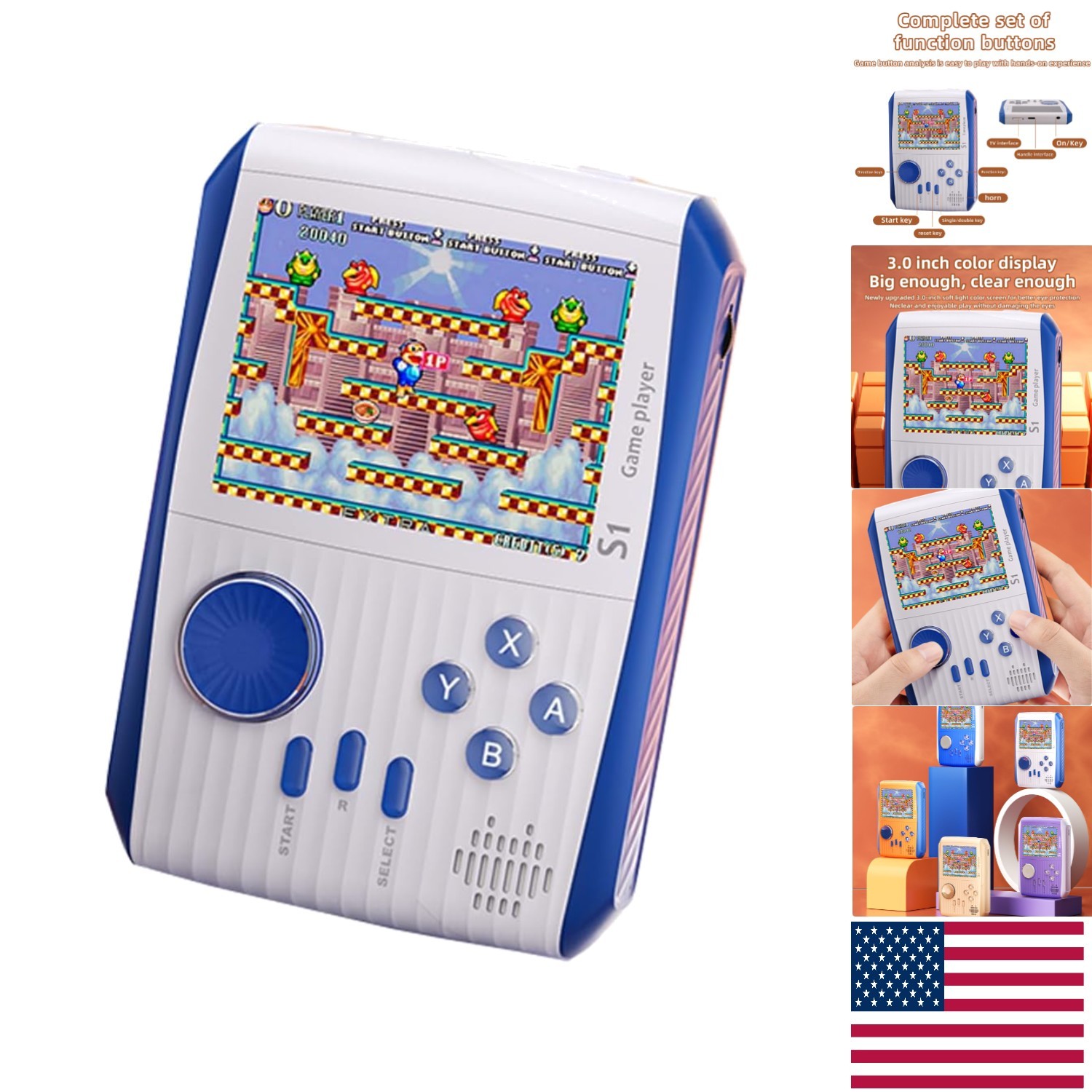 3” Handheld Game Console with 666 Retro Games – Perfect Birthday Gift for Kids