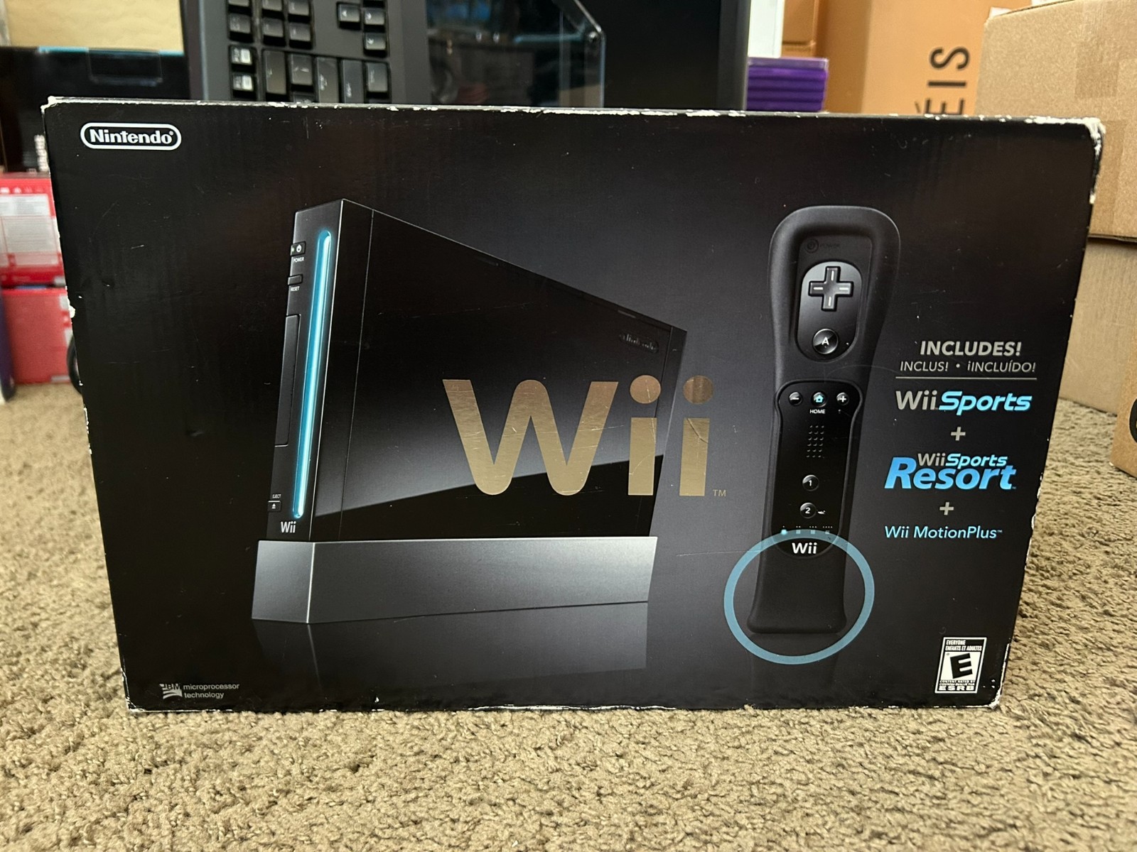 NEW Nintendo Wii With Wii Sports + Wii Sports Resort Black Console System Bundle