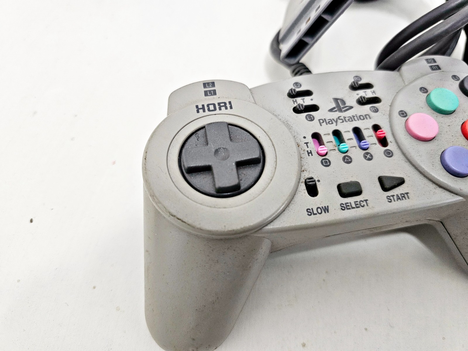Playstation 1 Controller HORI Fighting Commander 10B Grey