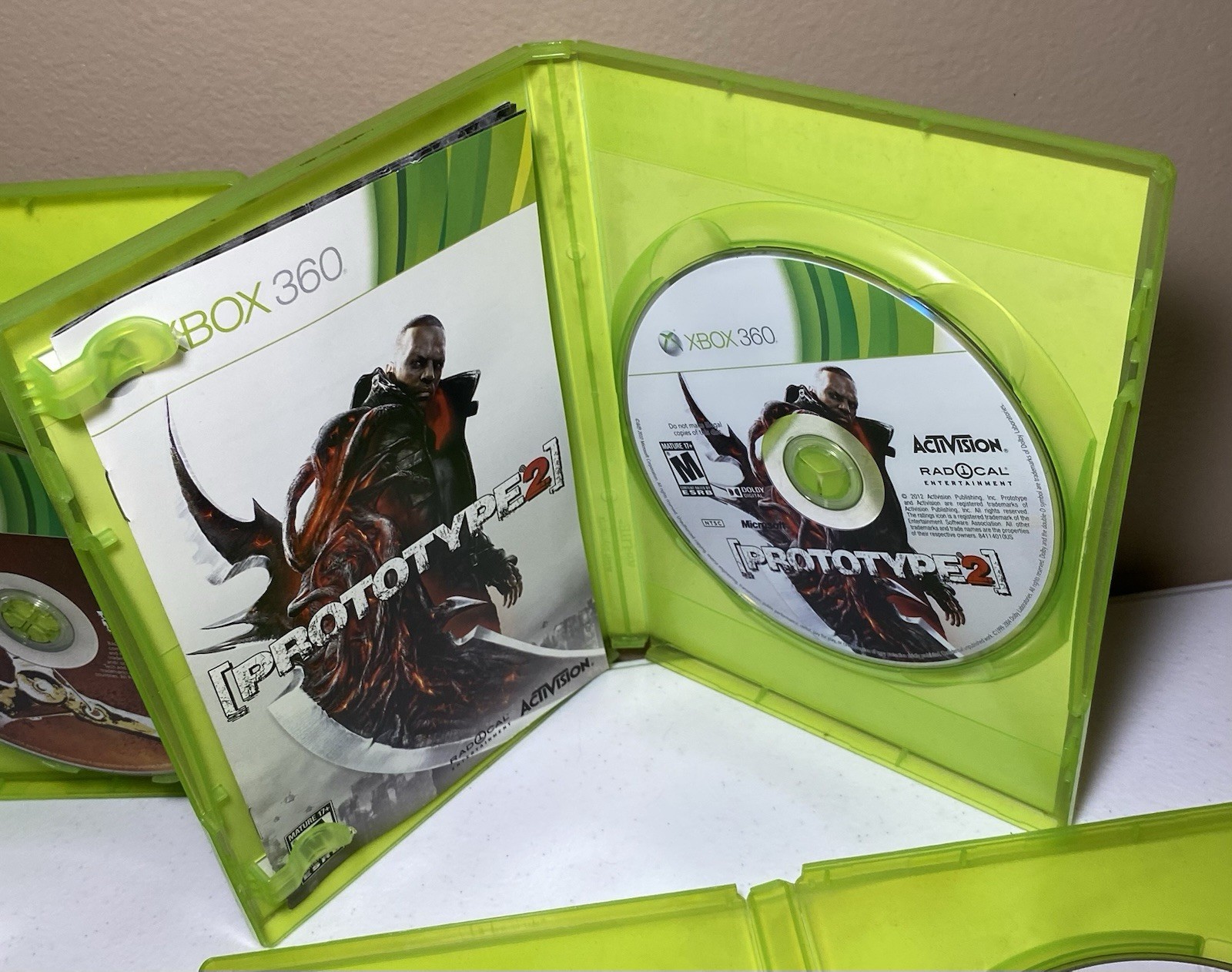XBOX 360 Console Bundle 4 Games Power & AUX Cable Model 1439 No Controller