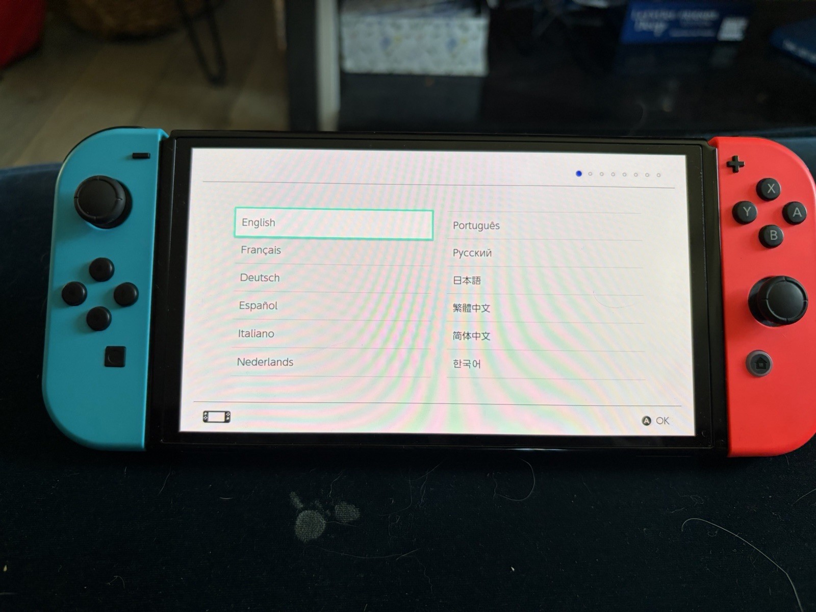 Nintendo Switch OLED Console Neon Blue/Red Joy-Con Dock HDMI 64GB Handheld