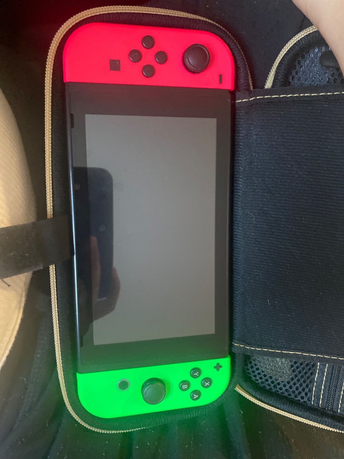 Nintendo switch neon green and pink controllers comes with case