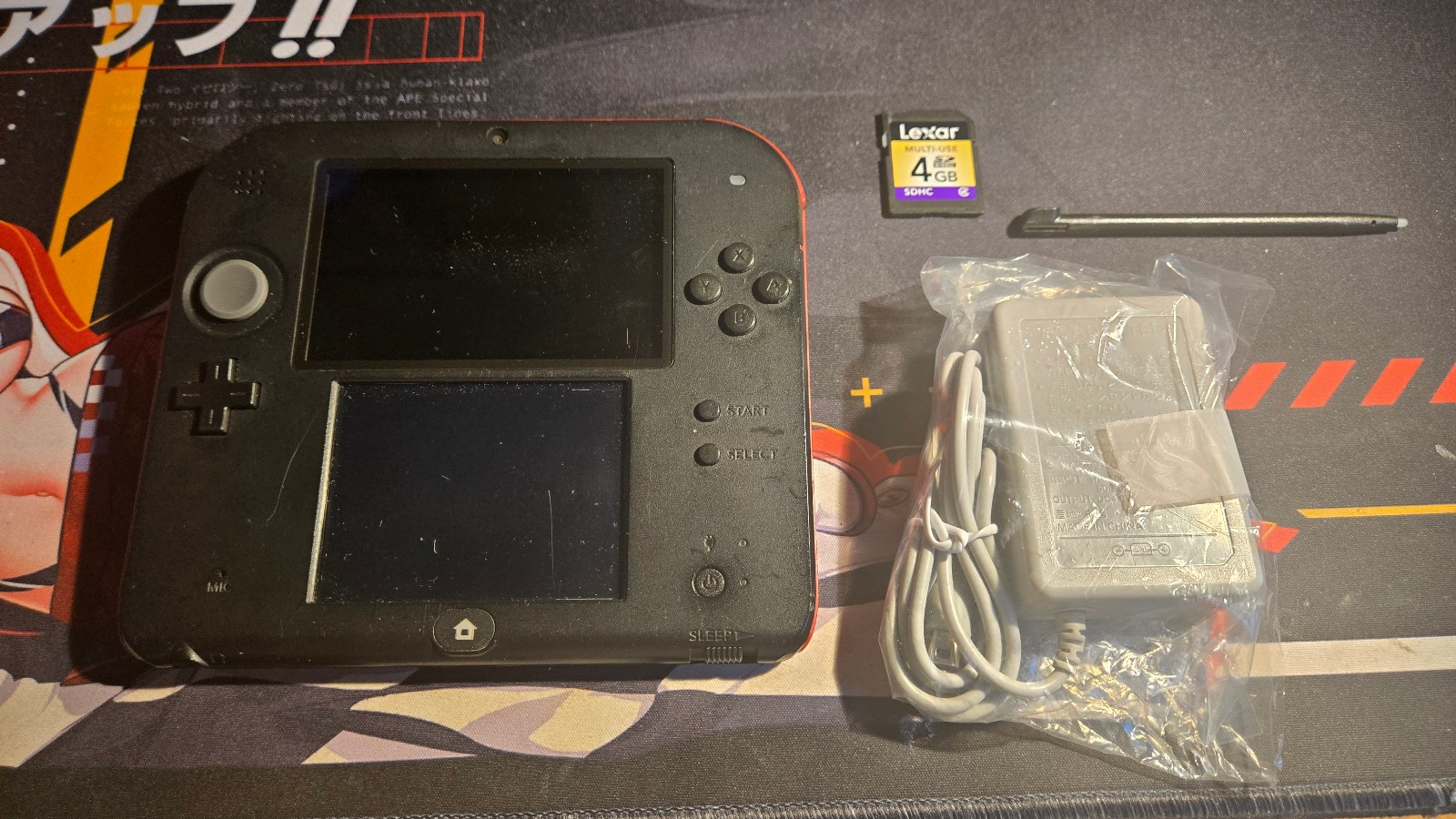 CUSTOM USED Nintendo 2DS Black/Red Handheld Console, Yo-Kai Watch Edition