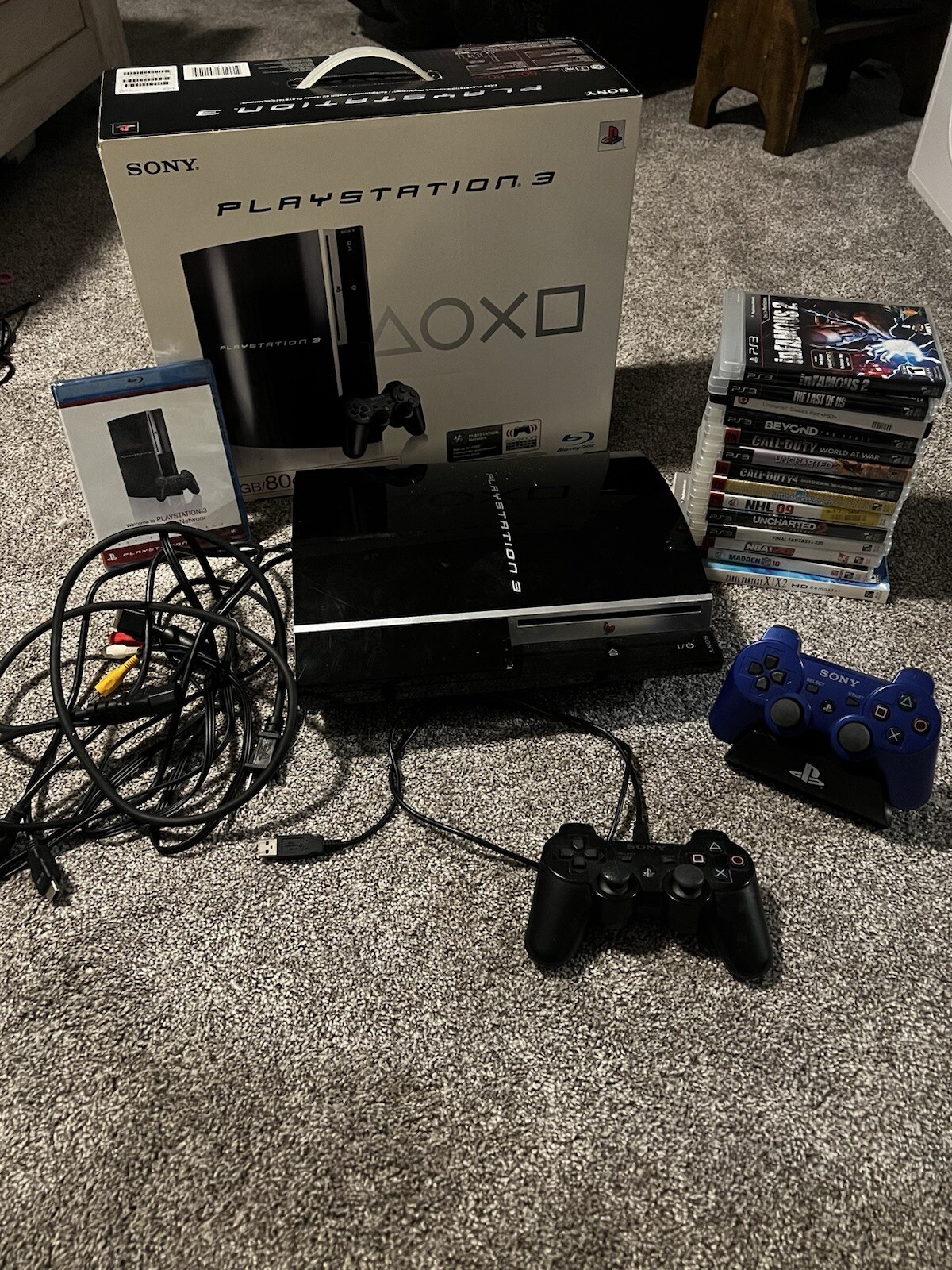 PlayStation 3 CECHL01 80GB CIB With 14 Games – 2 Controllers HMDI Included