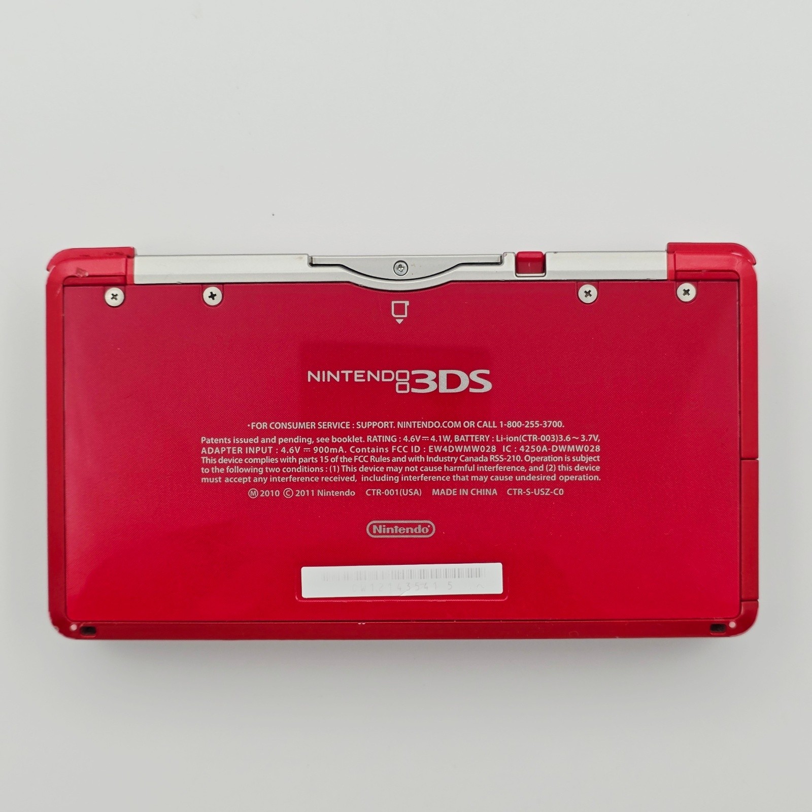 Nintendo 3DS Handheld Console Flame Red CTR-001 Includes Charger Stylus