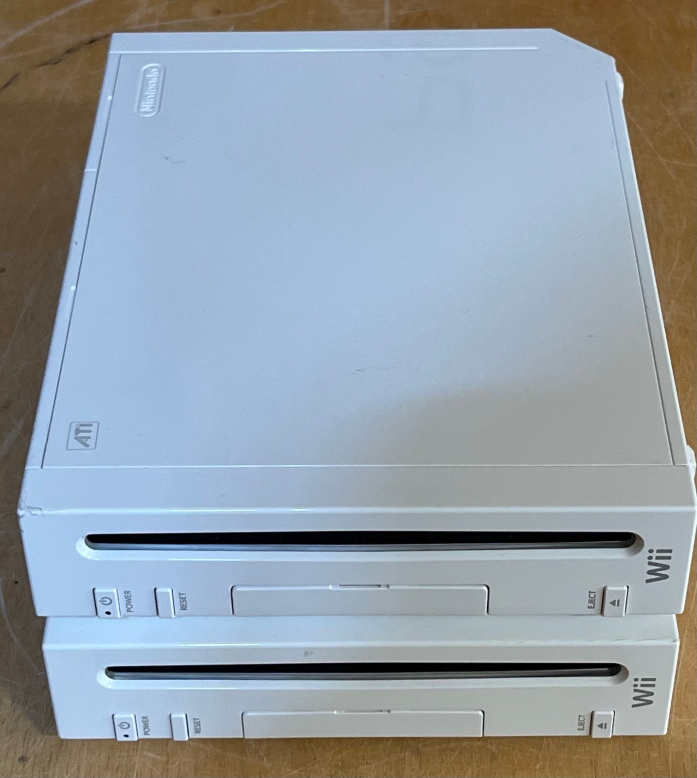 Lot of 2 Nintendo Wii RVL-001 Consoles Only White CLEAN TESTED WORKING