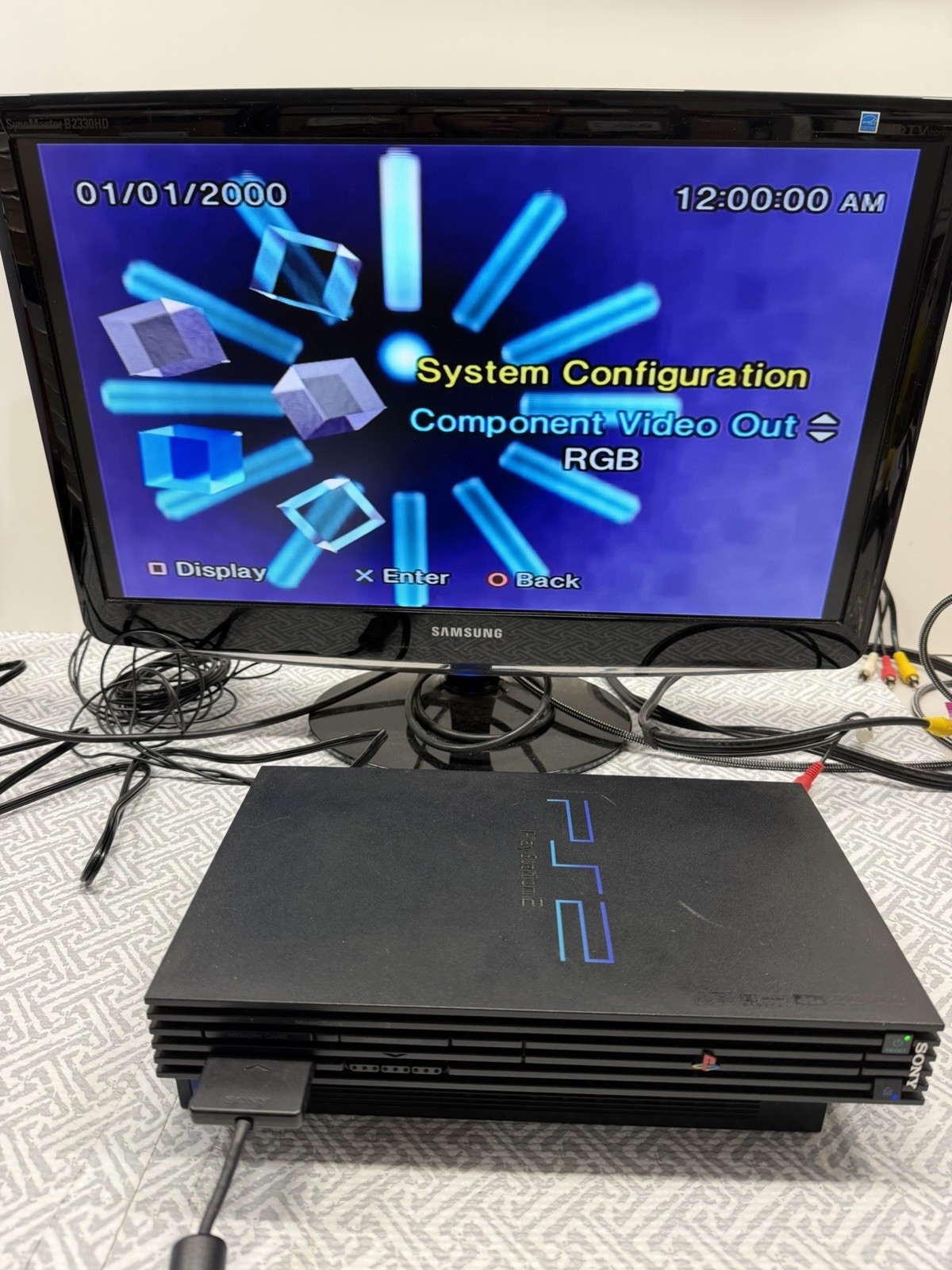 Sony PlayStation 2 Console – Black (SCPH-39001) Tested & Working W/ Game READ!