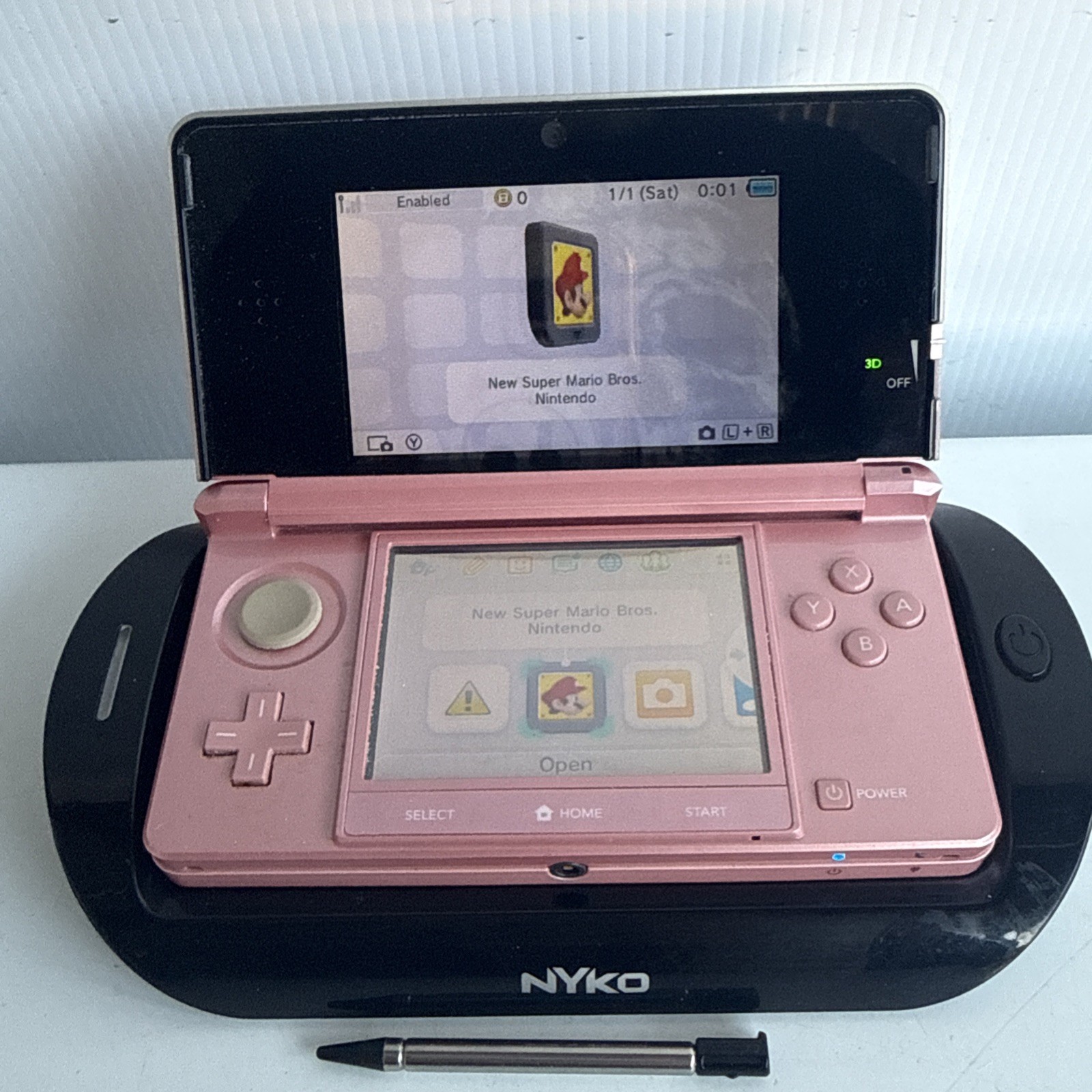 Nintendo 3DS Pearl Pink Handheld System Tested Working No Games No Charger READ