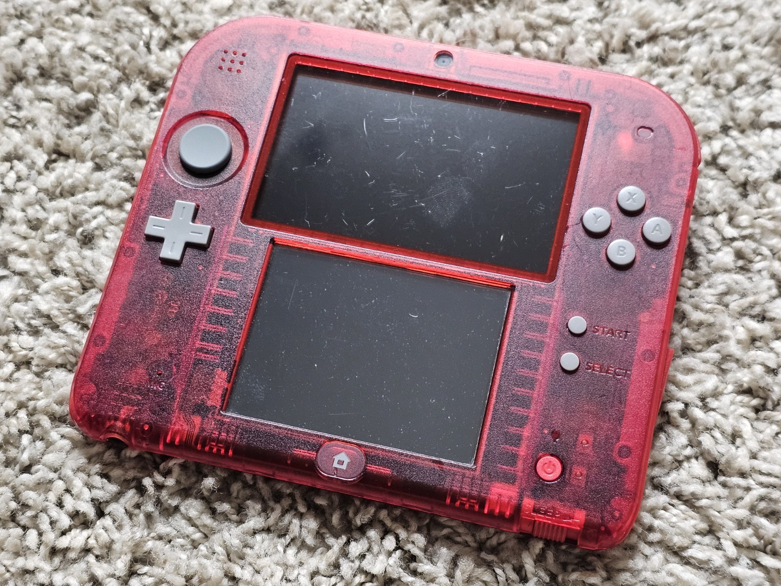 128GB Pokemon Omega Ruby Nintendo 2DS Clear Red Console Transparent Limited 3DS