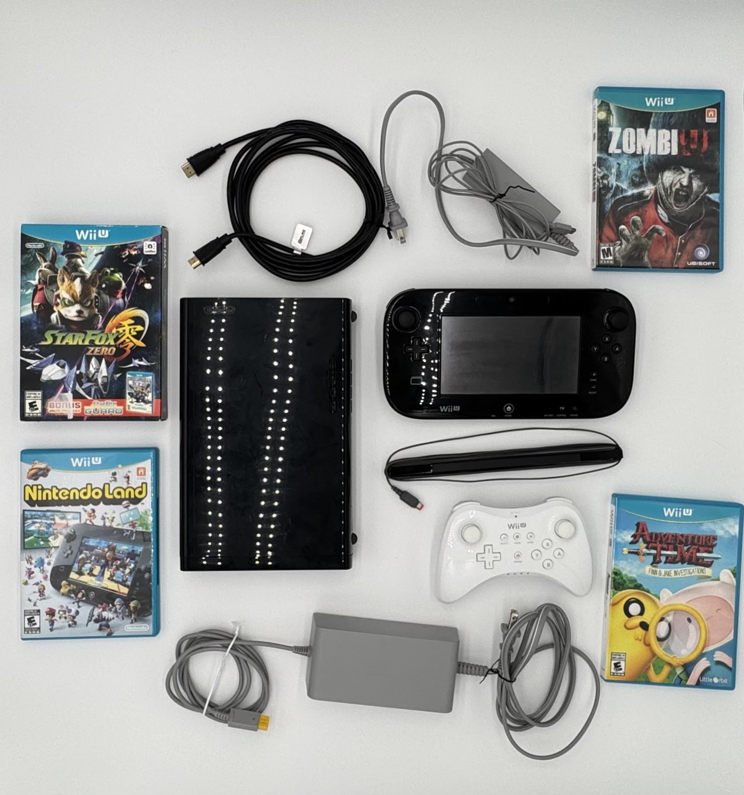 Nintendo Wii U 32GB Console Bundle – w/ GamePad Pro Controller + 4 Games TESTED!