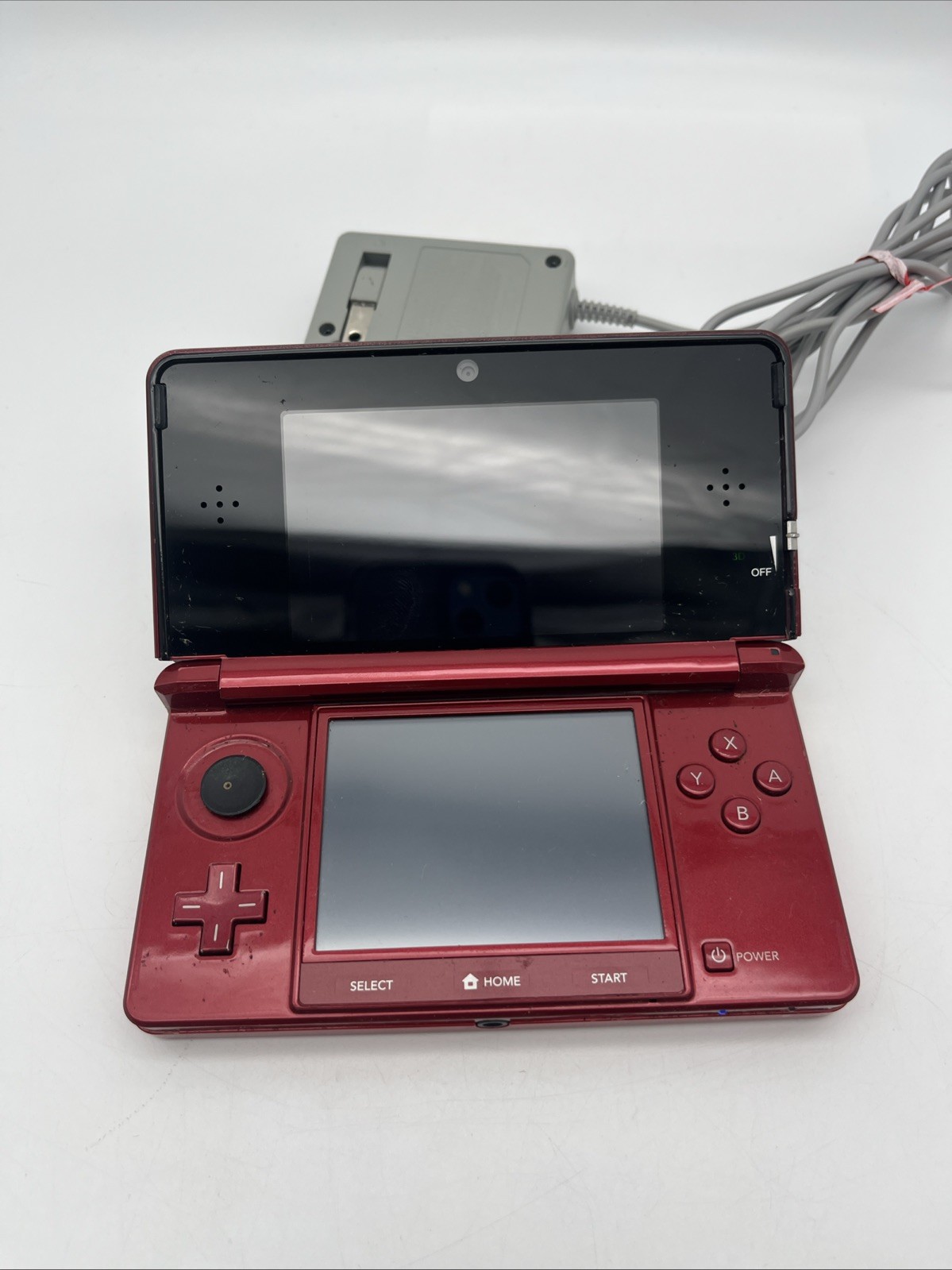 Nintendo 3DS Flame Red Handheld Console System CTR-001 w/ Zelda Tested READ
