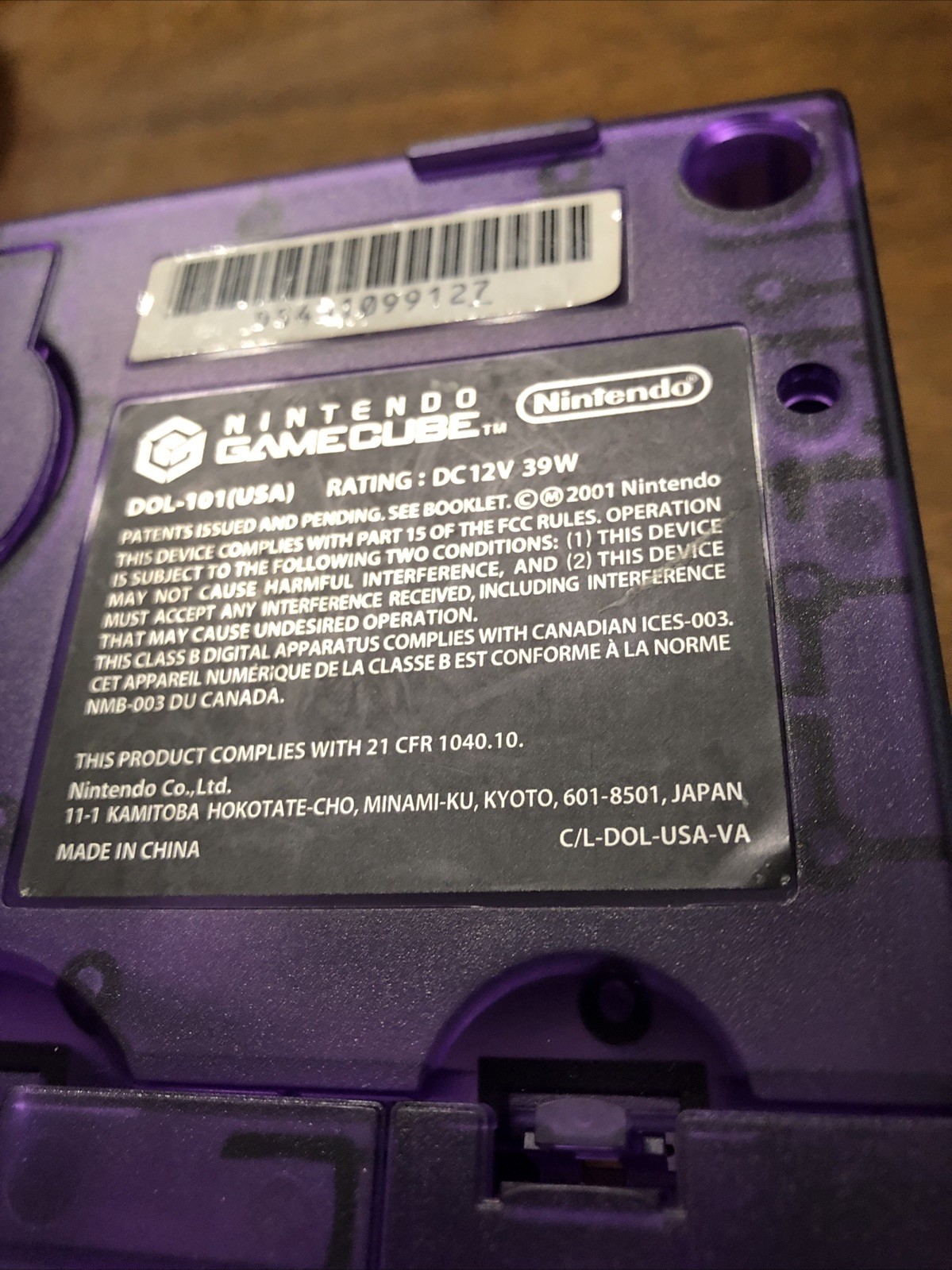 Nintendo Gamecube dol-101 Clear Purple