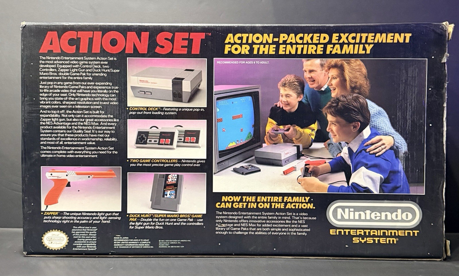 Nintendo NES Action Set Home Console Box & Styrofoam ONLY Good Condition