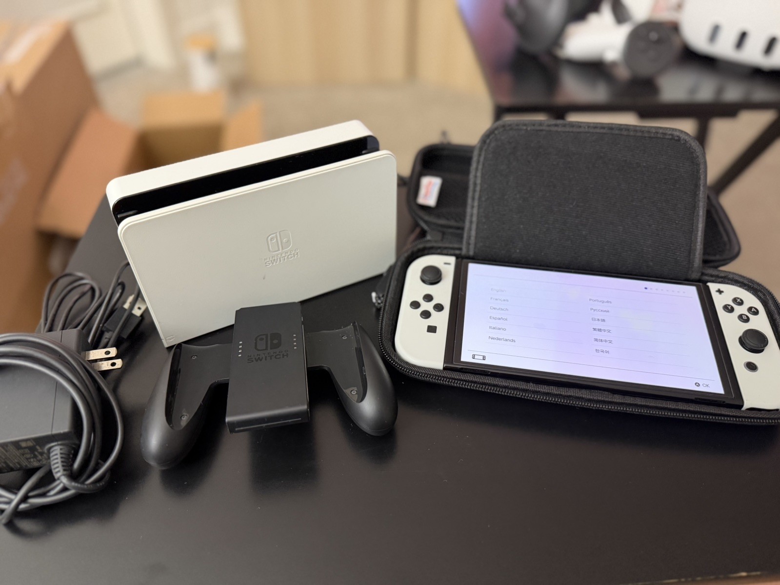 Nintendo Switch OLED White Console Bundle w/ Case, 64GB SD Card & Accessories