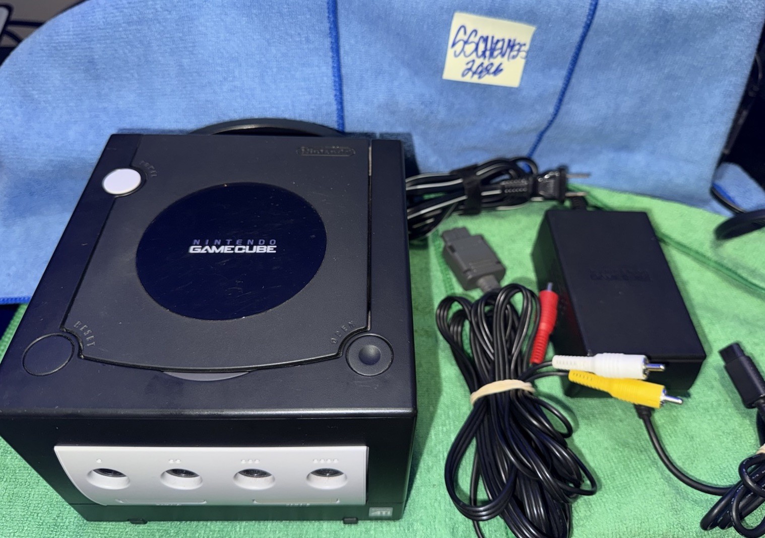Nintendo DOL-101 GameCube Console Black Tested With 3rd Party Controller. #2