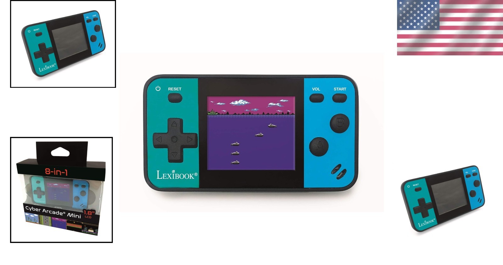 Retro Handheld Game Console – 8 Built-In Games & Adjustable Volume Speaker