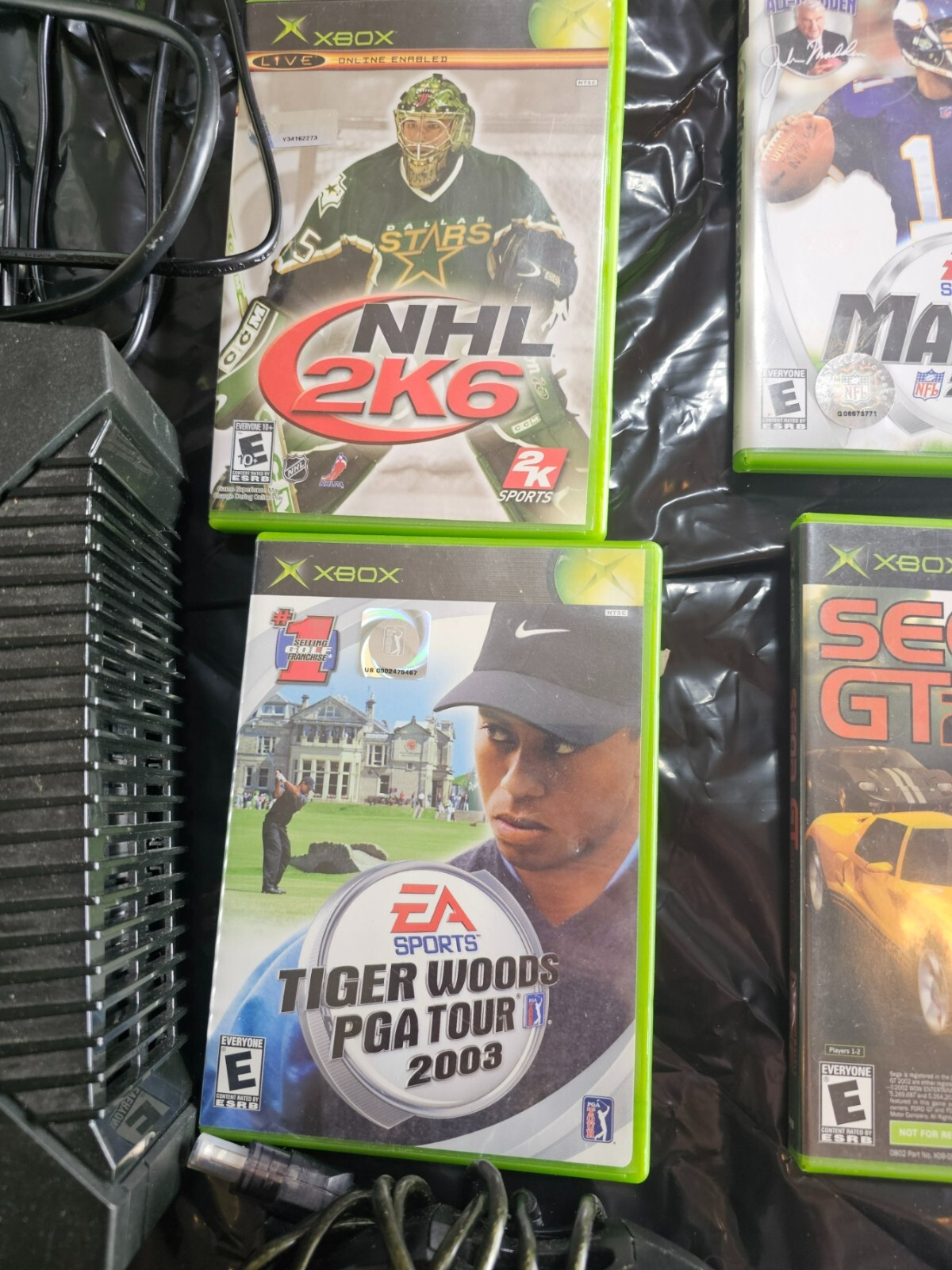 Microsoft Black Video Game Console (Works) with 7 games and 3 controllers