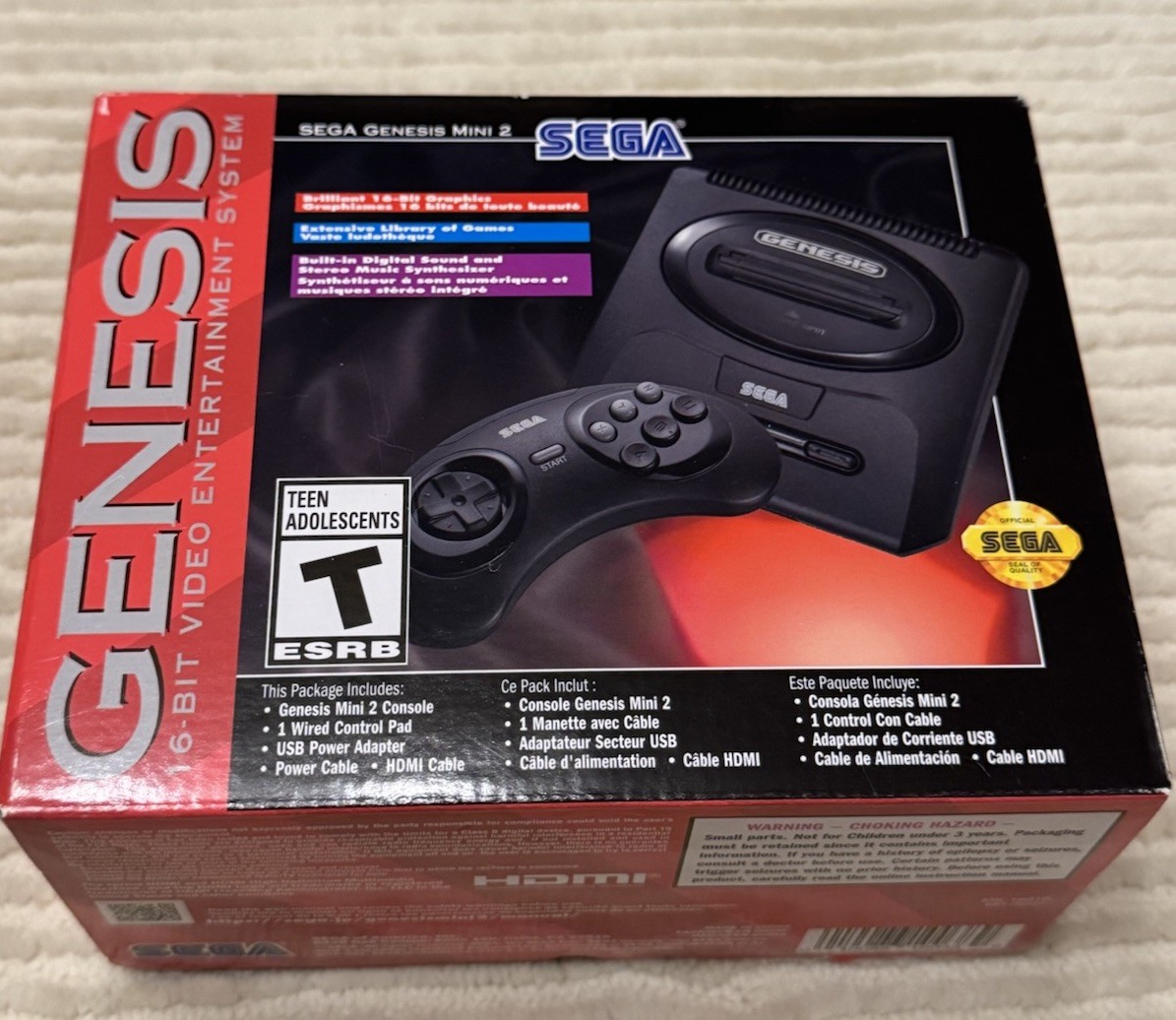 SEGA Genesis Mini 2 Console w/ Original Box, Built-In Games, HDMI USB