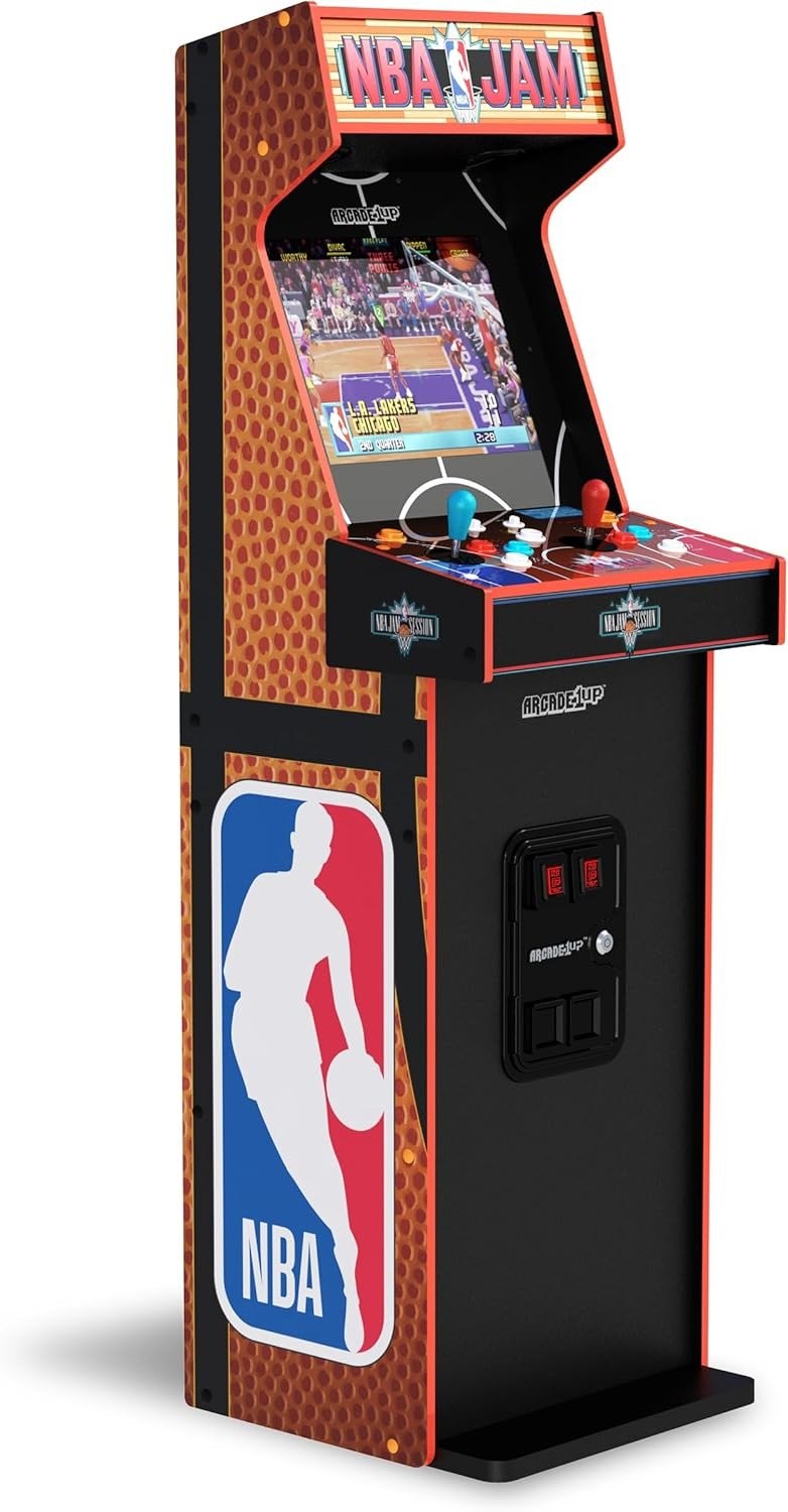 Arcade1Up NBA Jam Deluxe Arcade Machine WiFi 5ft Tall 2-Player Cabinet 3 Games