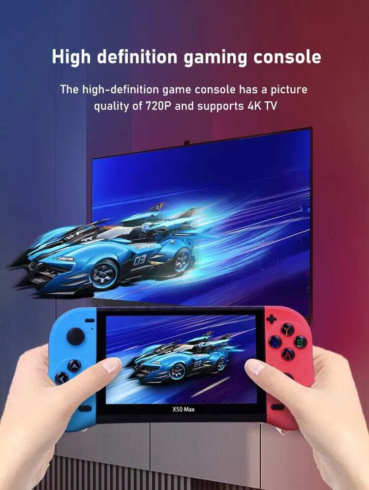 X50-MAX 5.1 Inch Handheld Console Support TV Portable Video Console Game Player