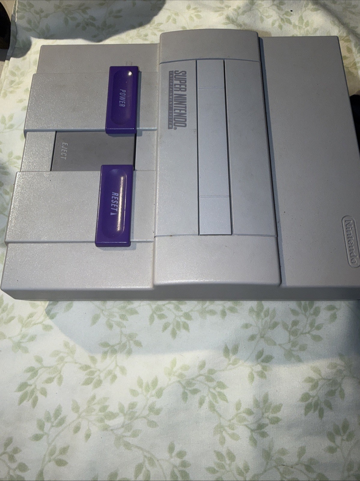Nintendo SNES Console Clean Gray SNS-001 Tested + Power Cord & HDMI Adapter