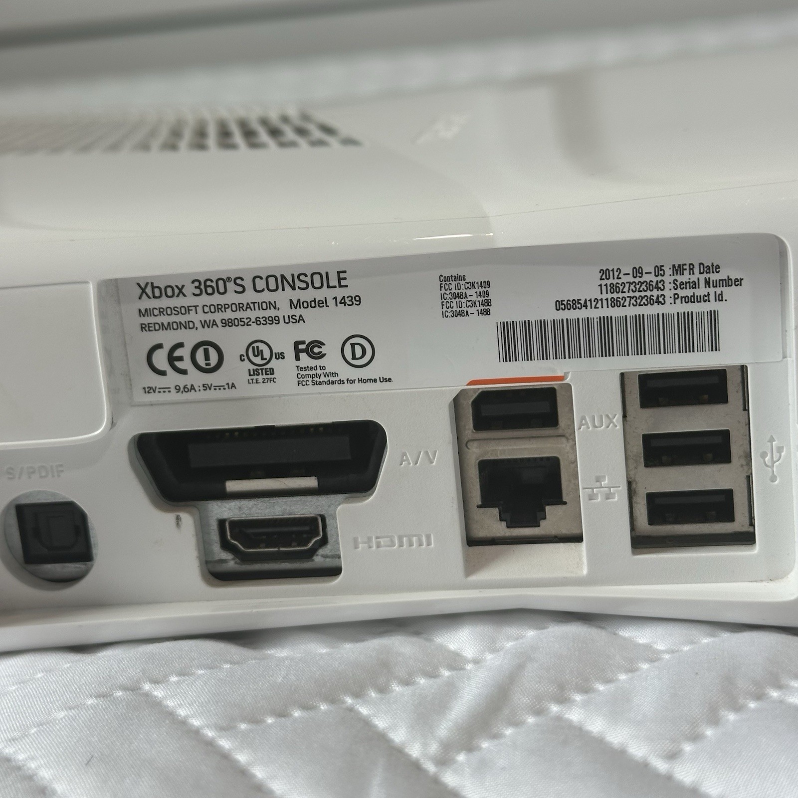 Microsoft Xbox 360 Slim White Console (Tested)