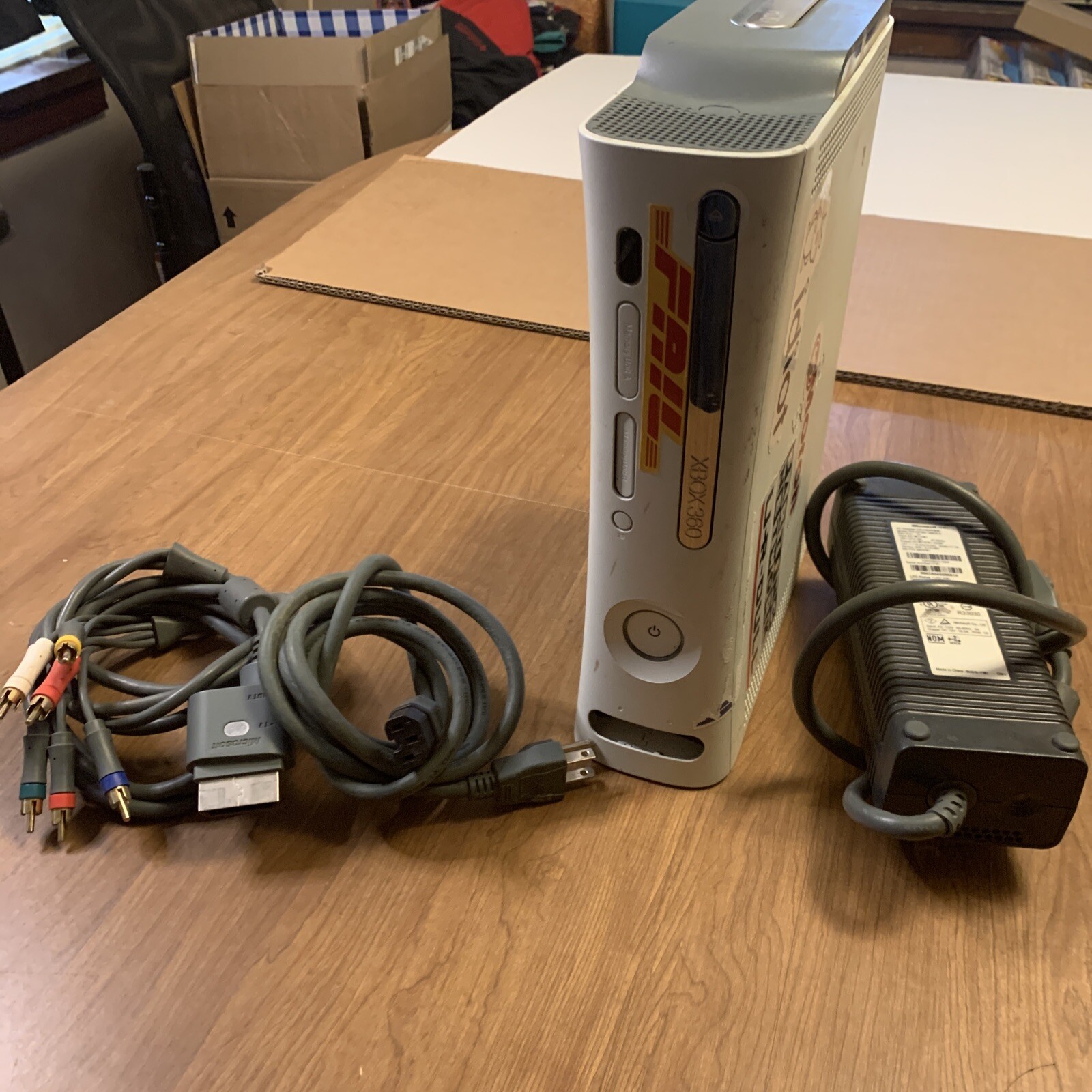 Microsoft Xbox 360 Console And Cords For Parts/ Repair. Turns On – Red ring