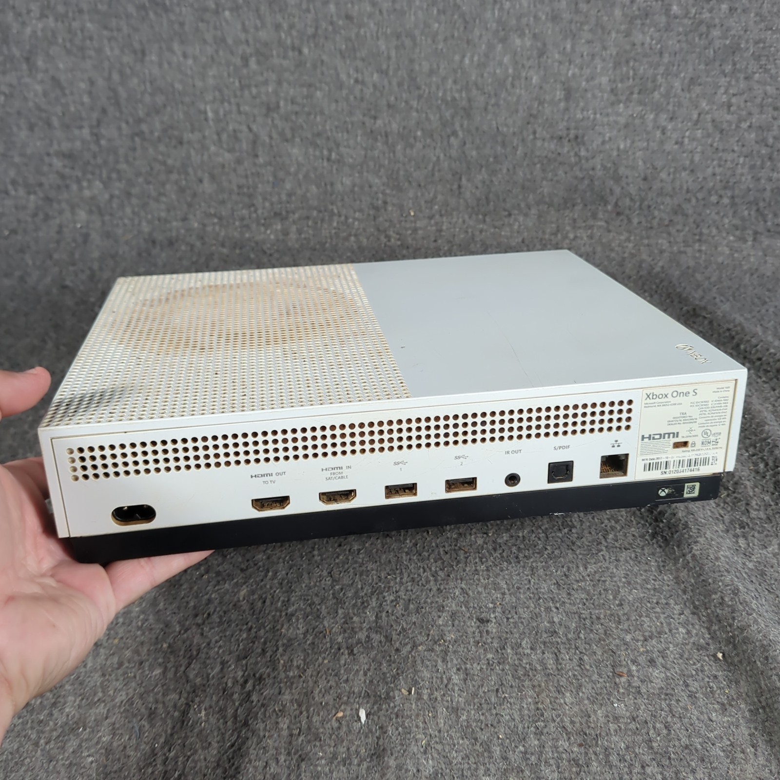 Xbox One S White Edition 1681 Console – Tested For Parts/Repair