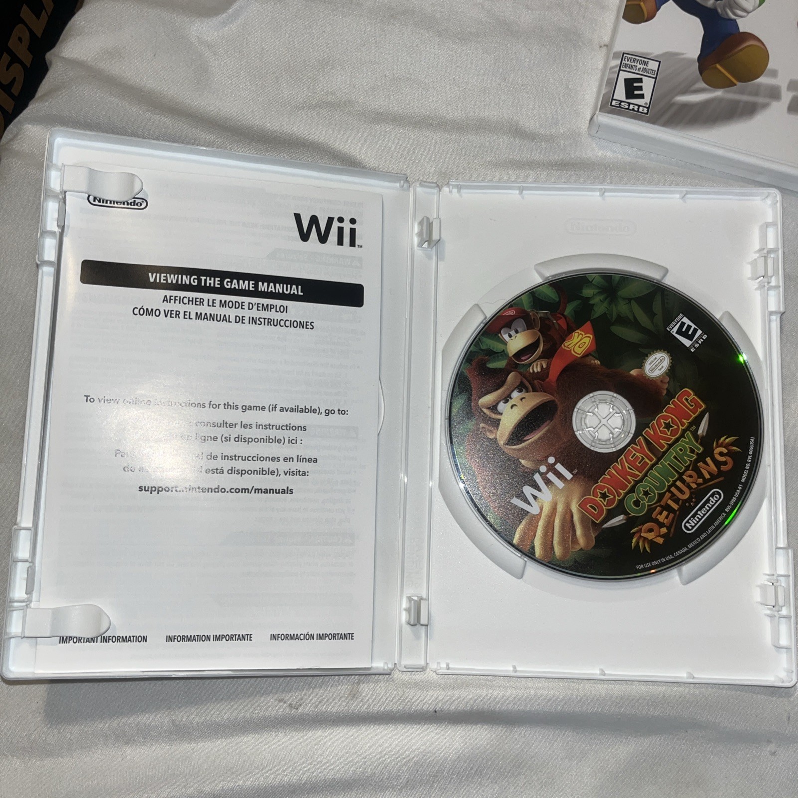 Black Wii Console Bundle: Wii Remote Nunchuck All Cords Mario Kart Donkey Kong