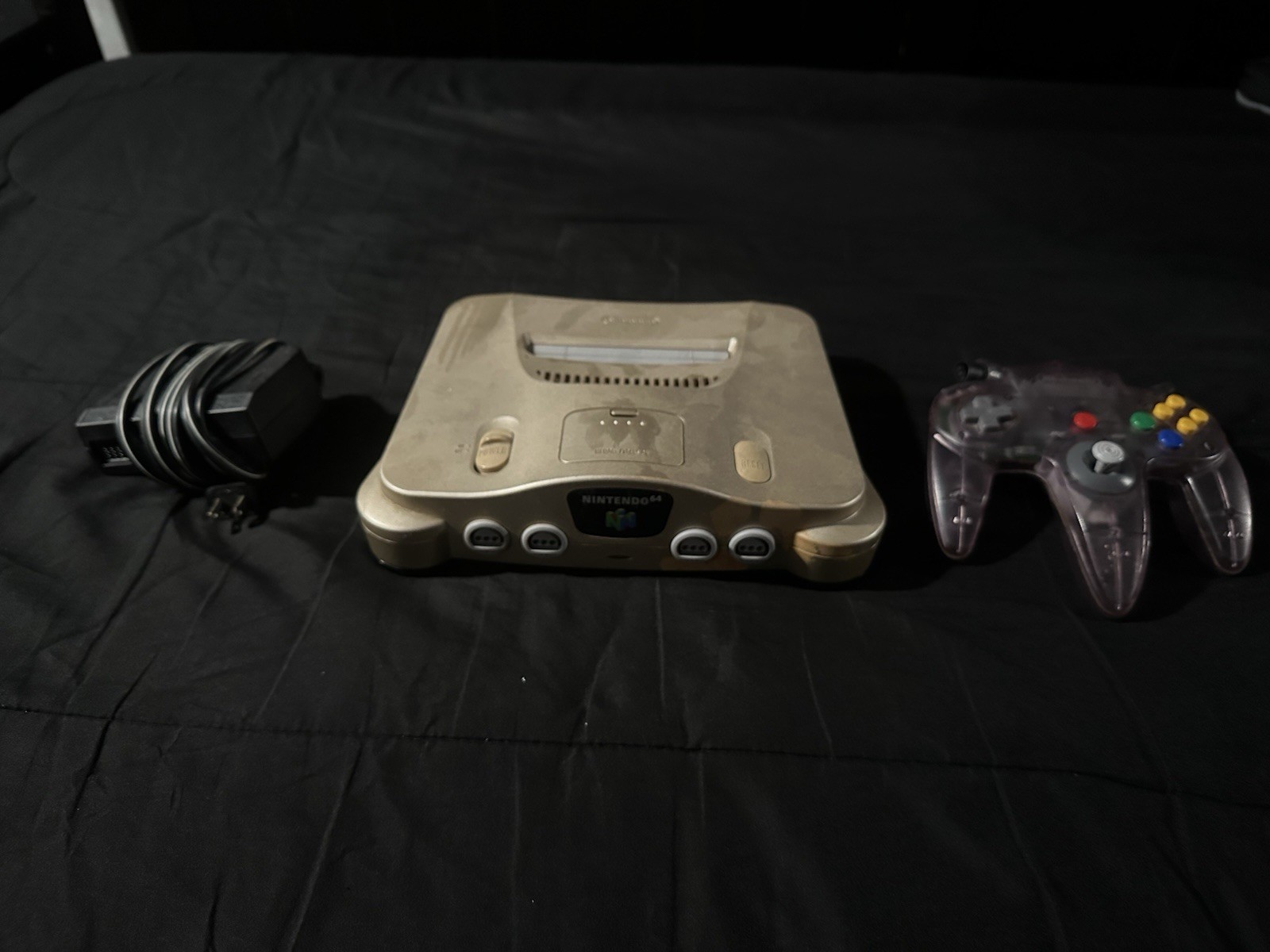 Nintendo 64 Gold Game Console NUS-001 Bundle with 1 Controller USA Model
