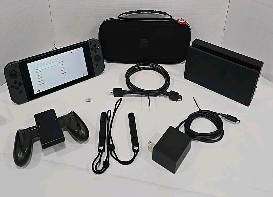 🎮 Nintendo Switch Game Console HAC-001 w/ OEM Joycons, Dock & Hookups TESTED