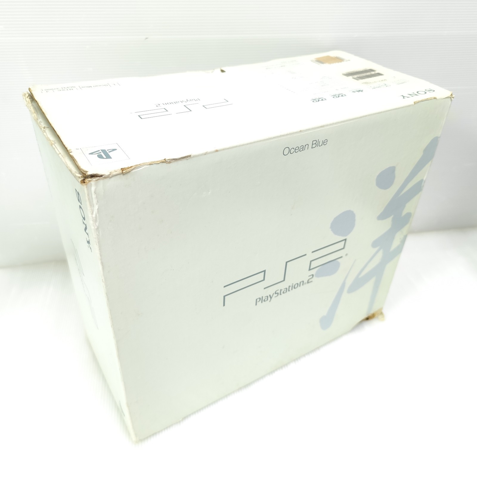 SONY PS2 Fat Game Console Set Boxed SCPH-37000L Ocean Blue NTSC-J JAPAN