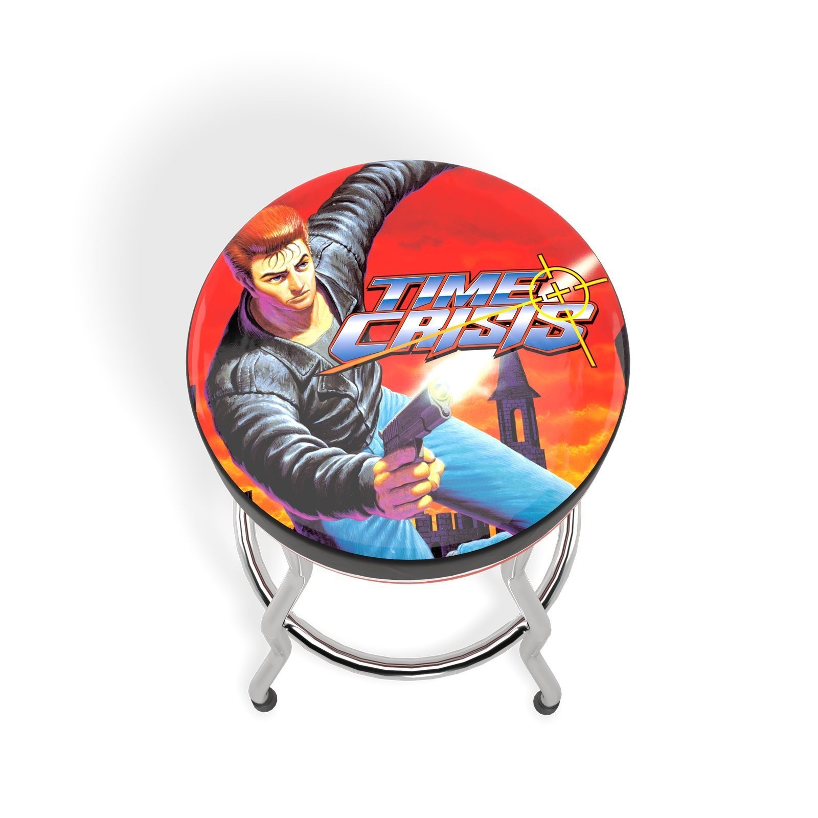 Arcade1Up Time Crisis Adjustable Arcade Stool Chrome Steel