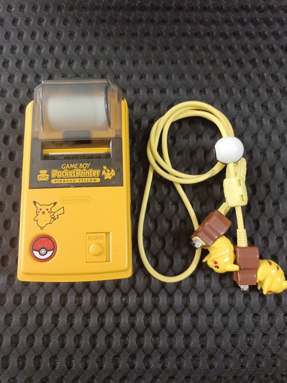 Nintendo GameBoy Pocket Printer Pikachu MGB-007 Yellow Version & Pikachu Cable