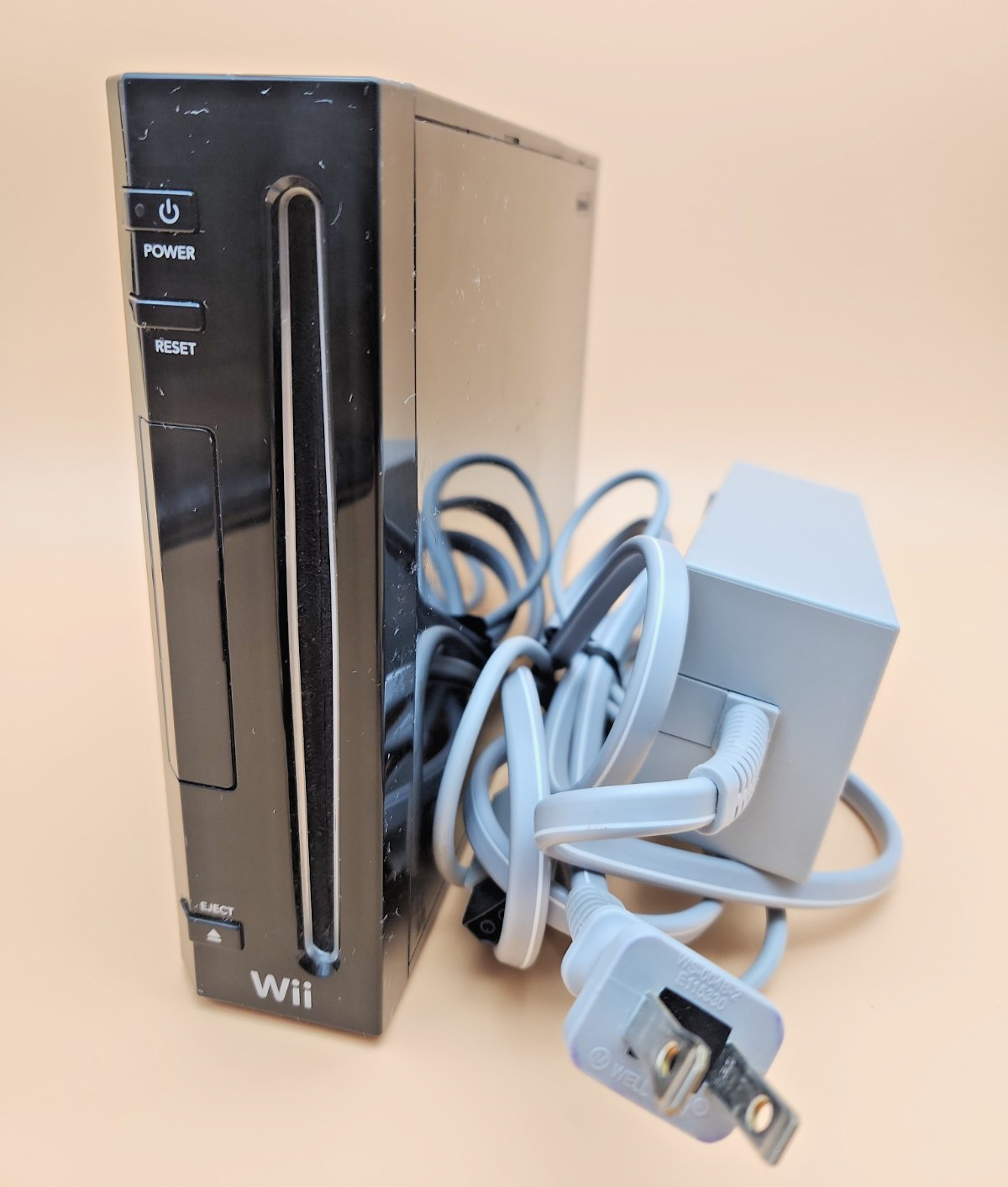 Nintendo Wii RVL-001 Black Console & Power adapter Only – TESTED no a/v cables
