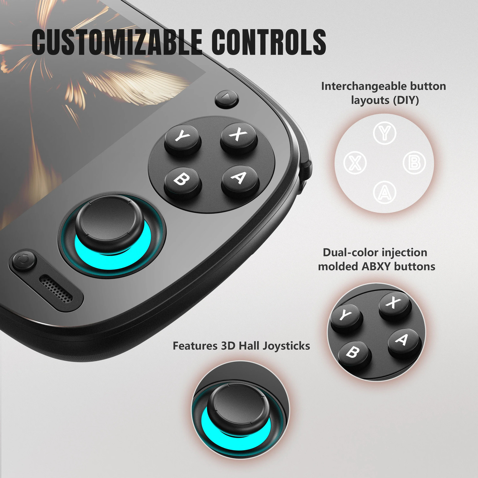 5 Handheld Game Console 5.5” AMOLED Screen Android13 Joystick RGB Lighting Effe