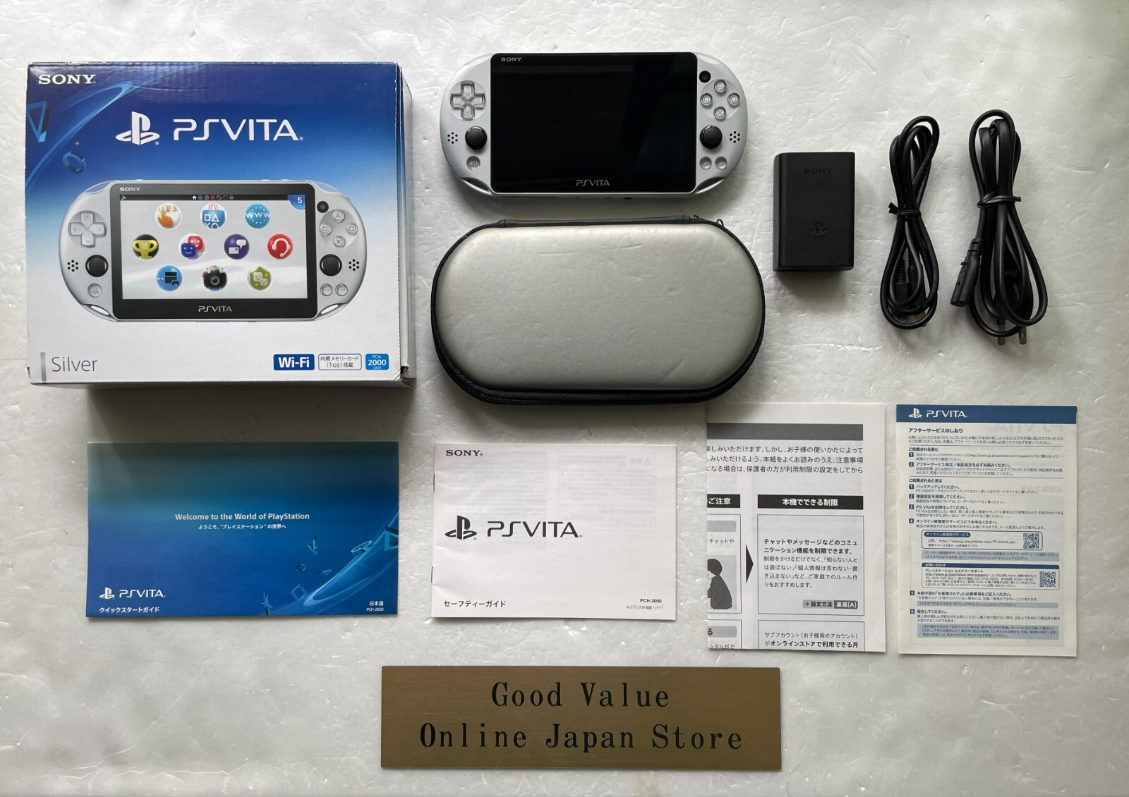 Sony PS Vita PCH-2000 ZA25 Silver Wi-Fi Model Console with Original Box